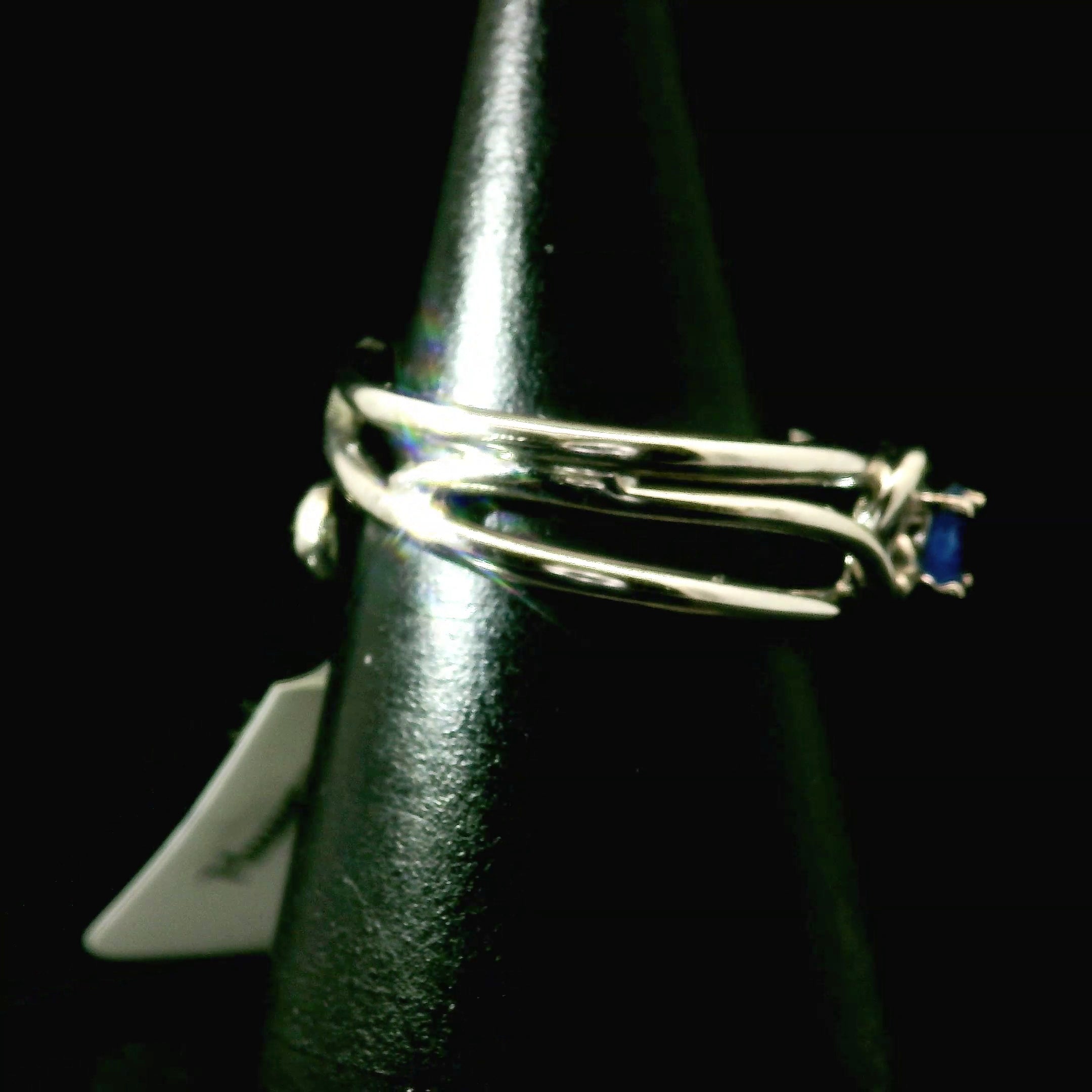 Hauyne Midi Cuff Ring 925 Silver for Intuition, Energy Purification and Spiritual Communication