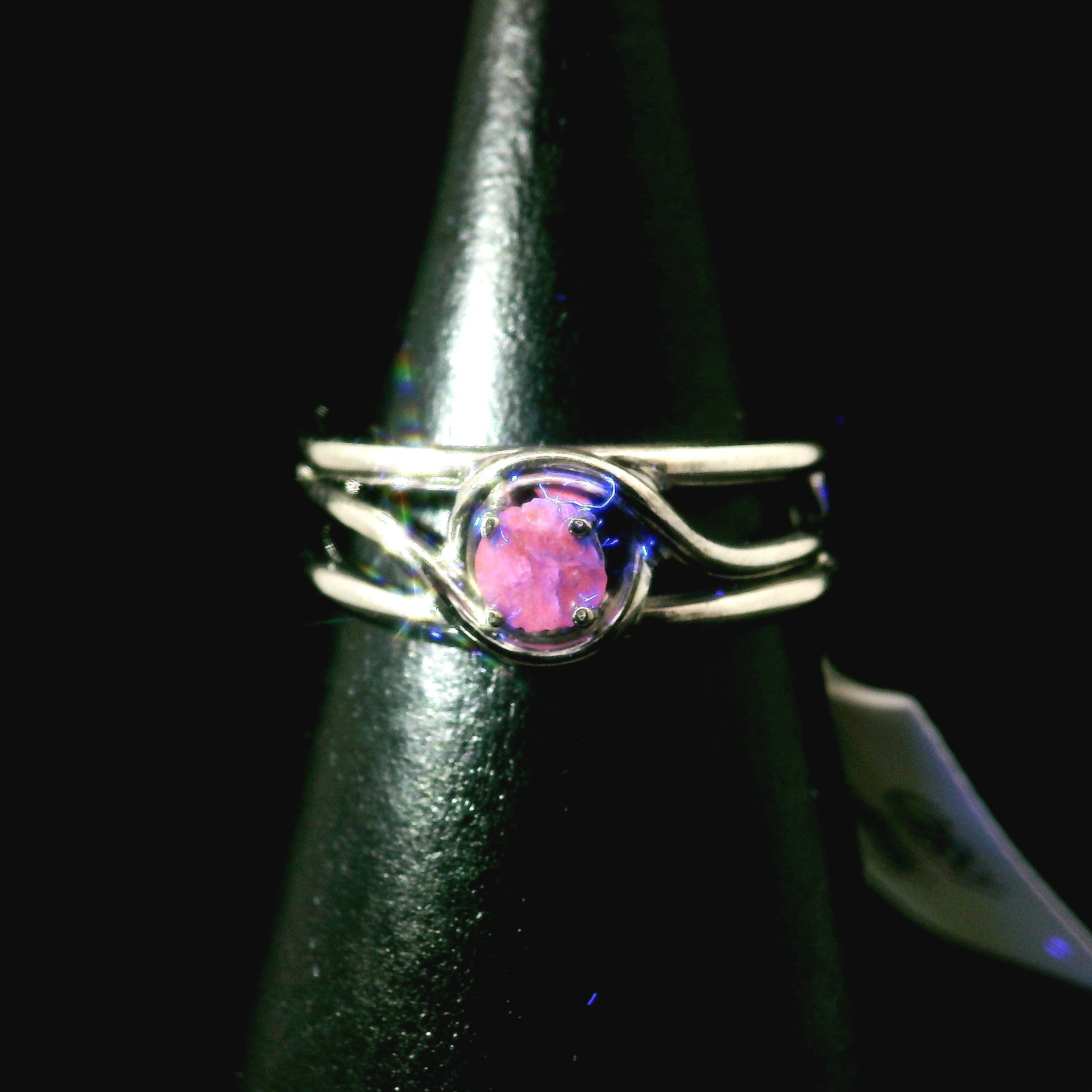 Hauyne Midi Cuff Ring 925 Silver for Intuition, Energy Purification and Spiritual Communication