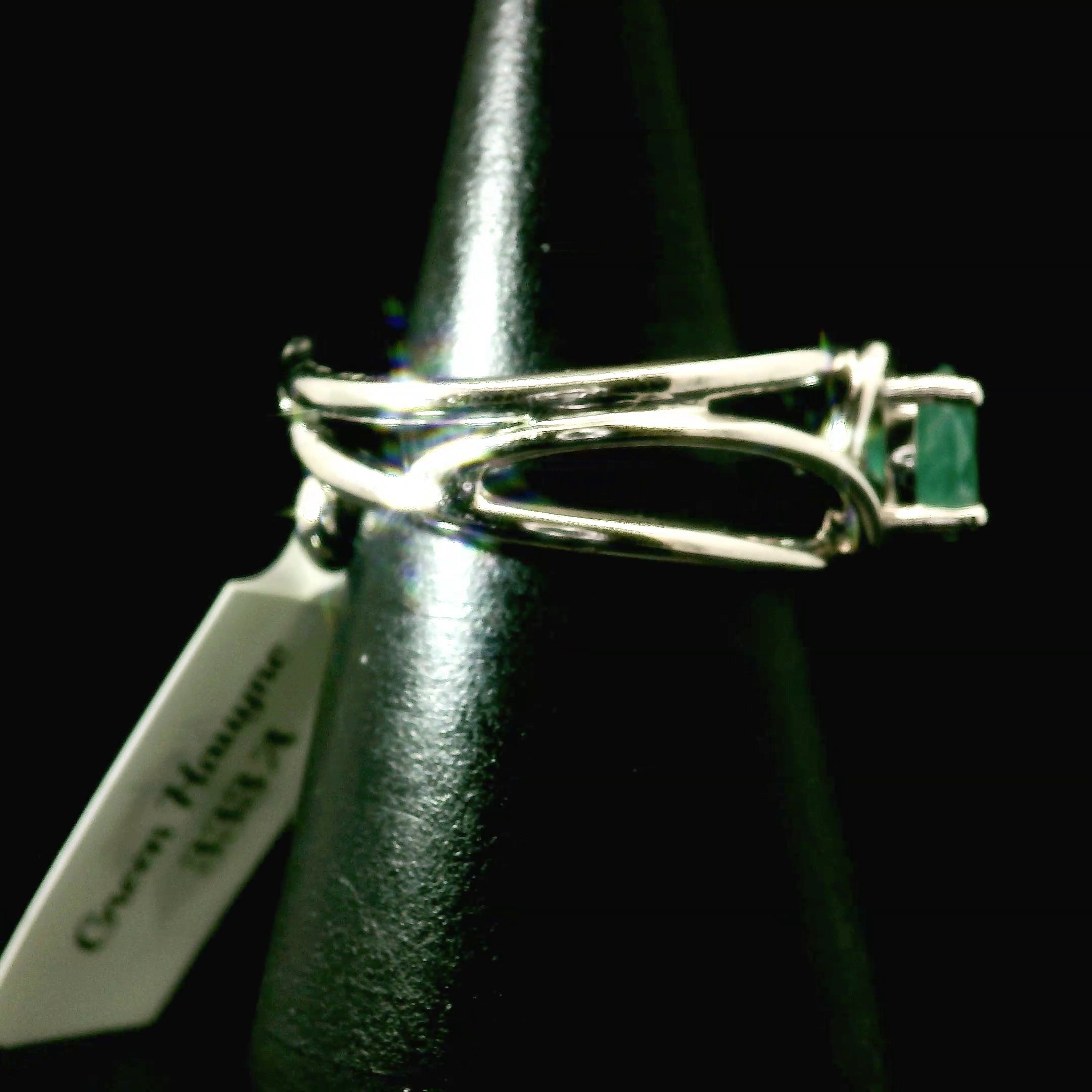 Green Hauyne Midi Cuff Ring 925 Silver for Intuition, Purification and Meditation