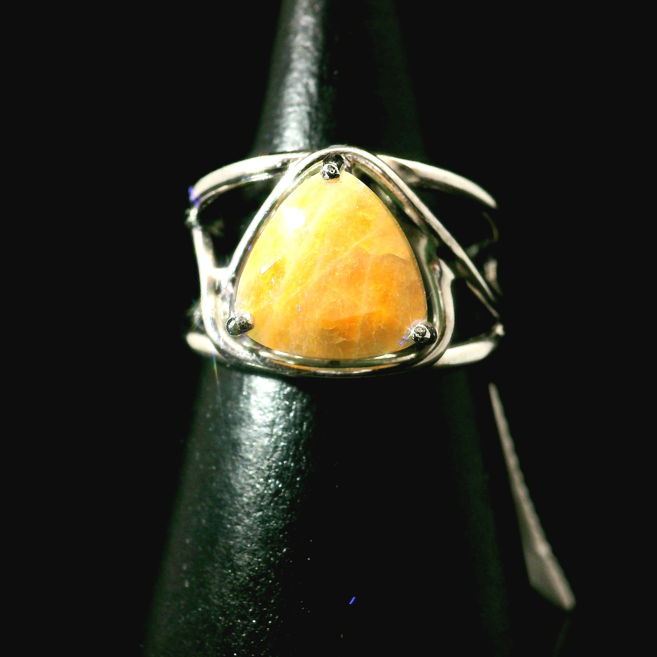 Green Hauyne Midi Cuff Ring 925 Silver for Intuition, Purification and Meditation