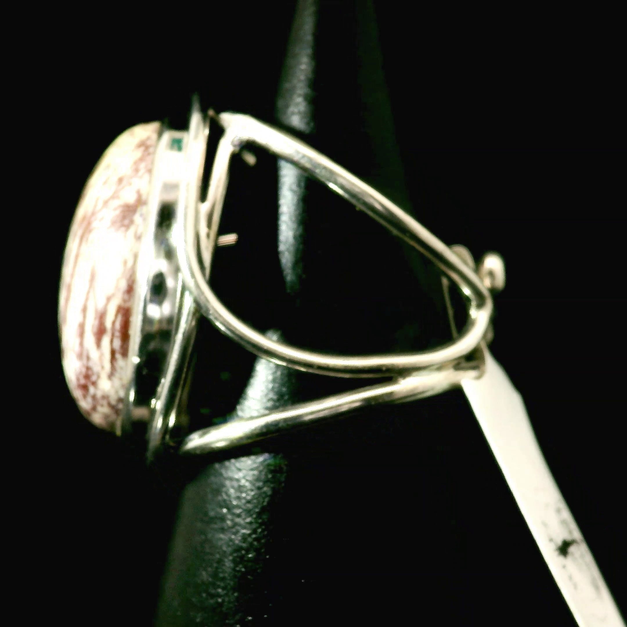 Angel Wing Alunite Cuff Ring 925 Silver for Angelic Connection, Harmony and Guidance