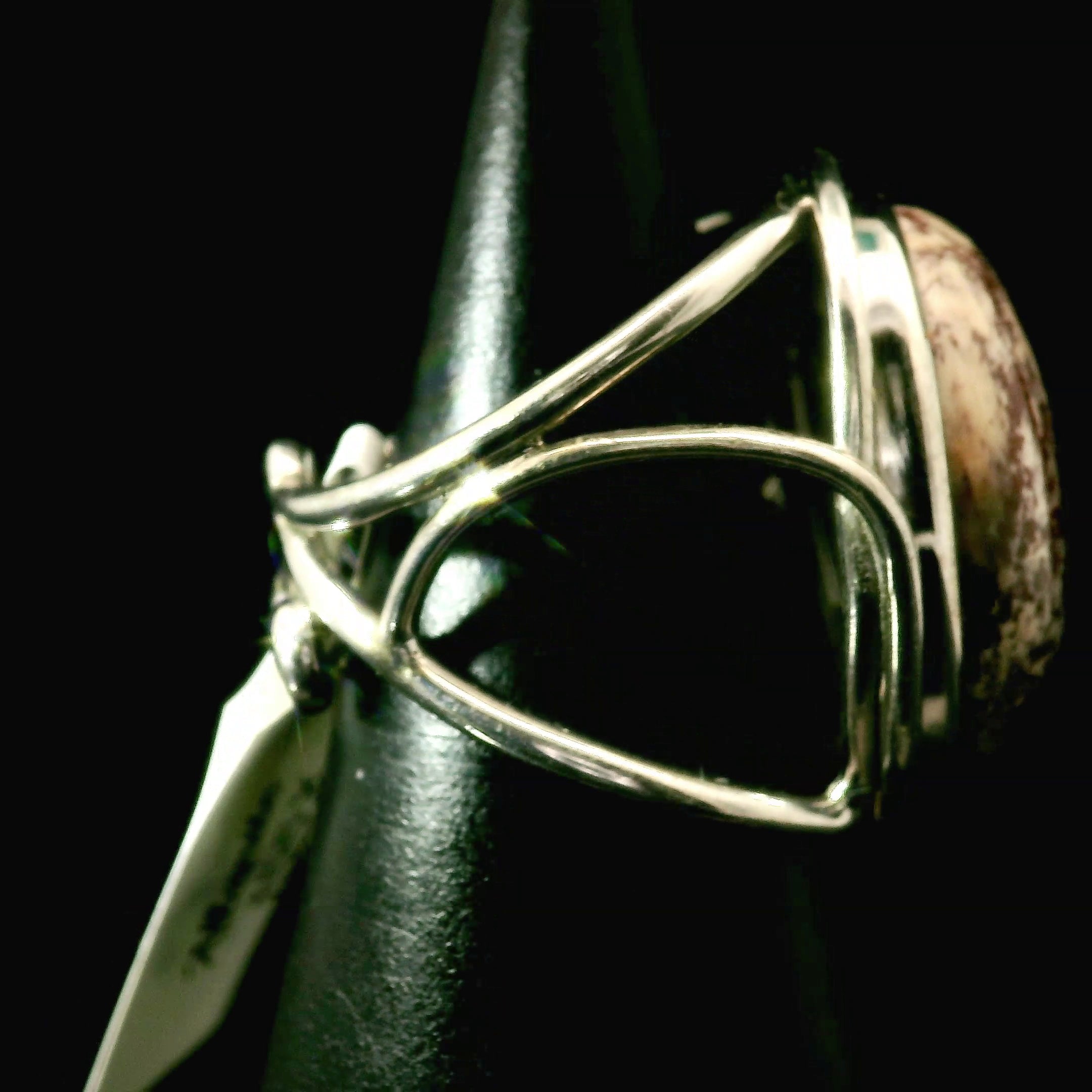 Angel Wing Alunite Cuff Ring 925 Silver for Angelic Connection, Harmony and Guidance