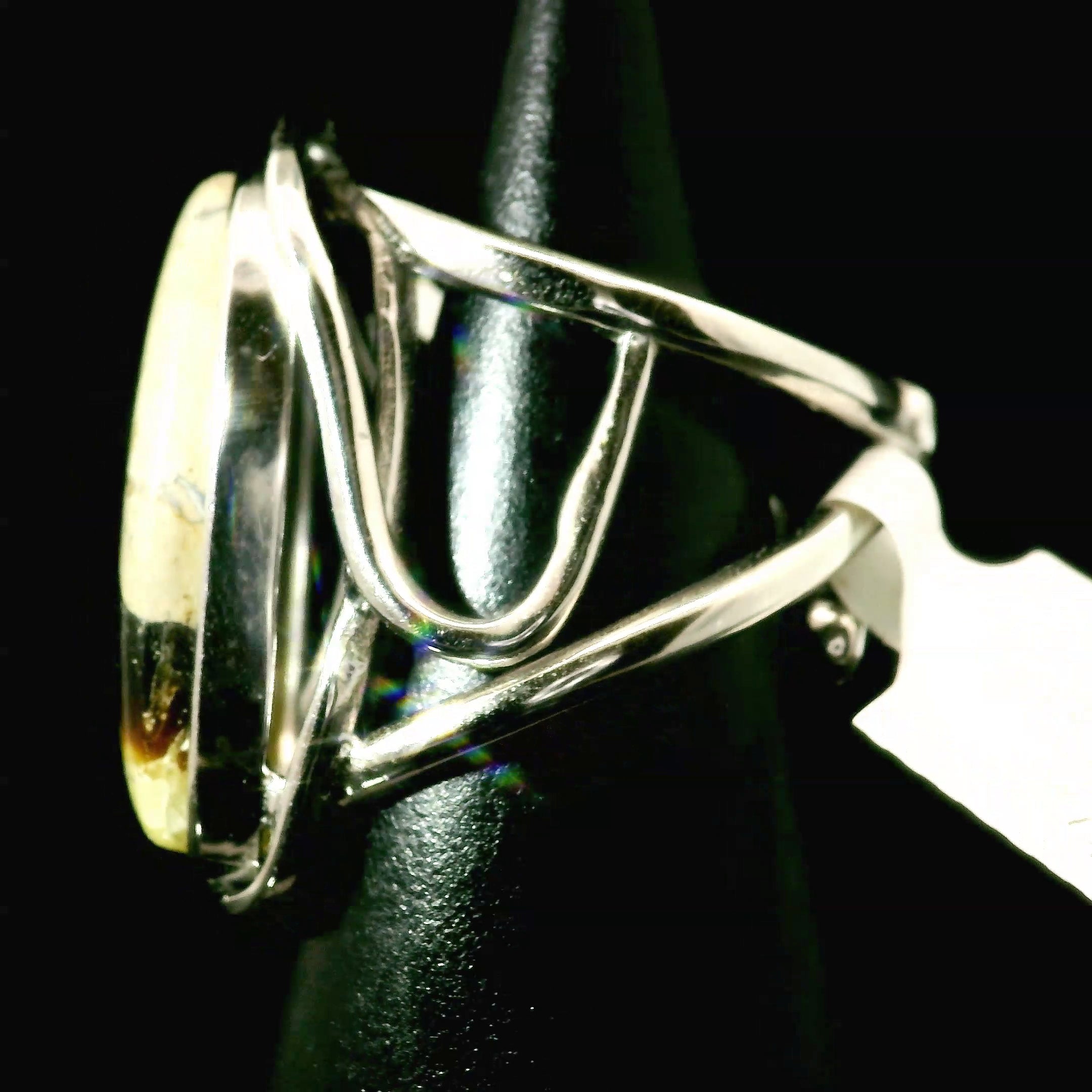 Septarian Cuff Ring 925 Silver for Energy, Confidence and Transformation