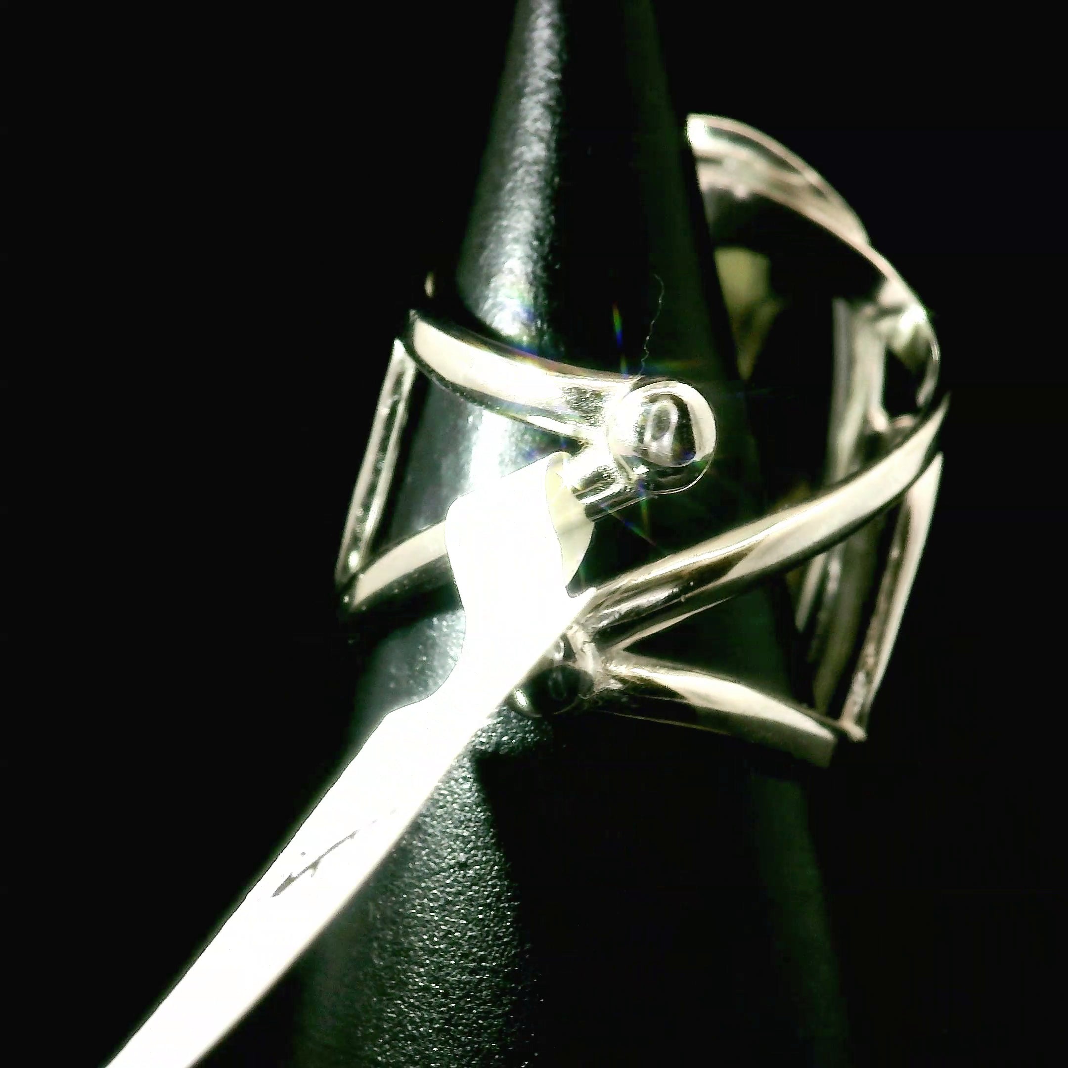 Septarian Cuff Ring 925 Silver for Energy, Confidence and Transformation