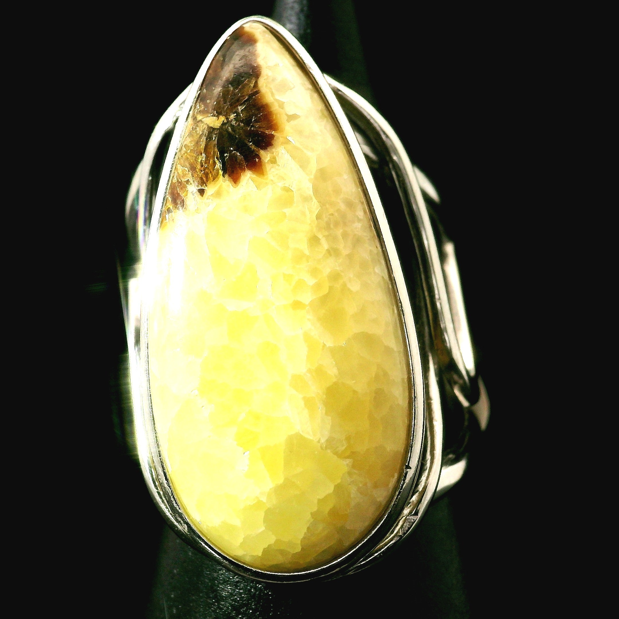 Septarian Cuff Ring 925 Silver for Energy, Confidence and Transformation
