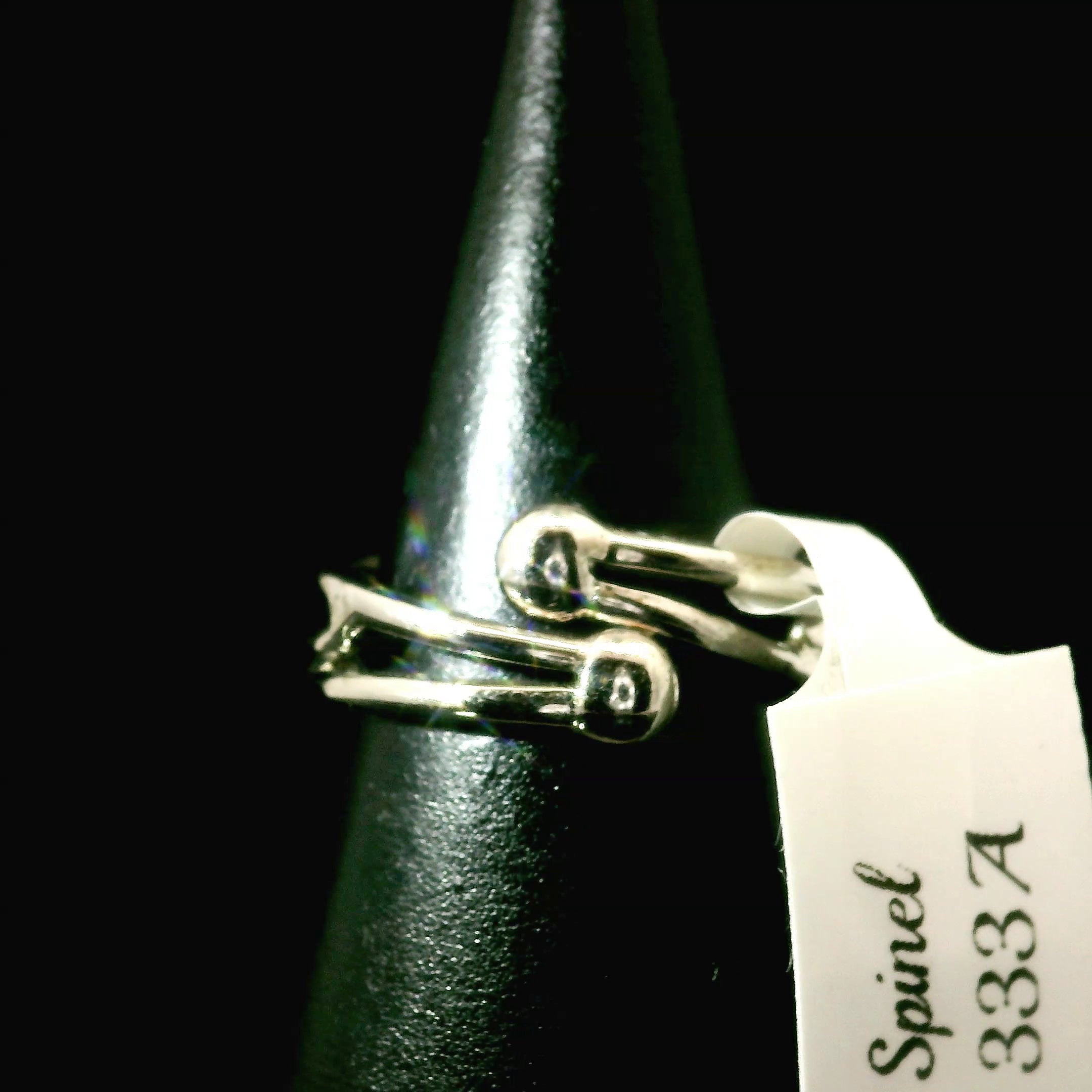 Pink Spinel Stacker Cuff Ring .925 Silver for Emotional Healing, Love, Loyalty & Motivation