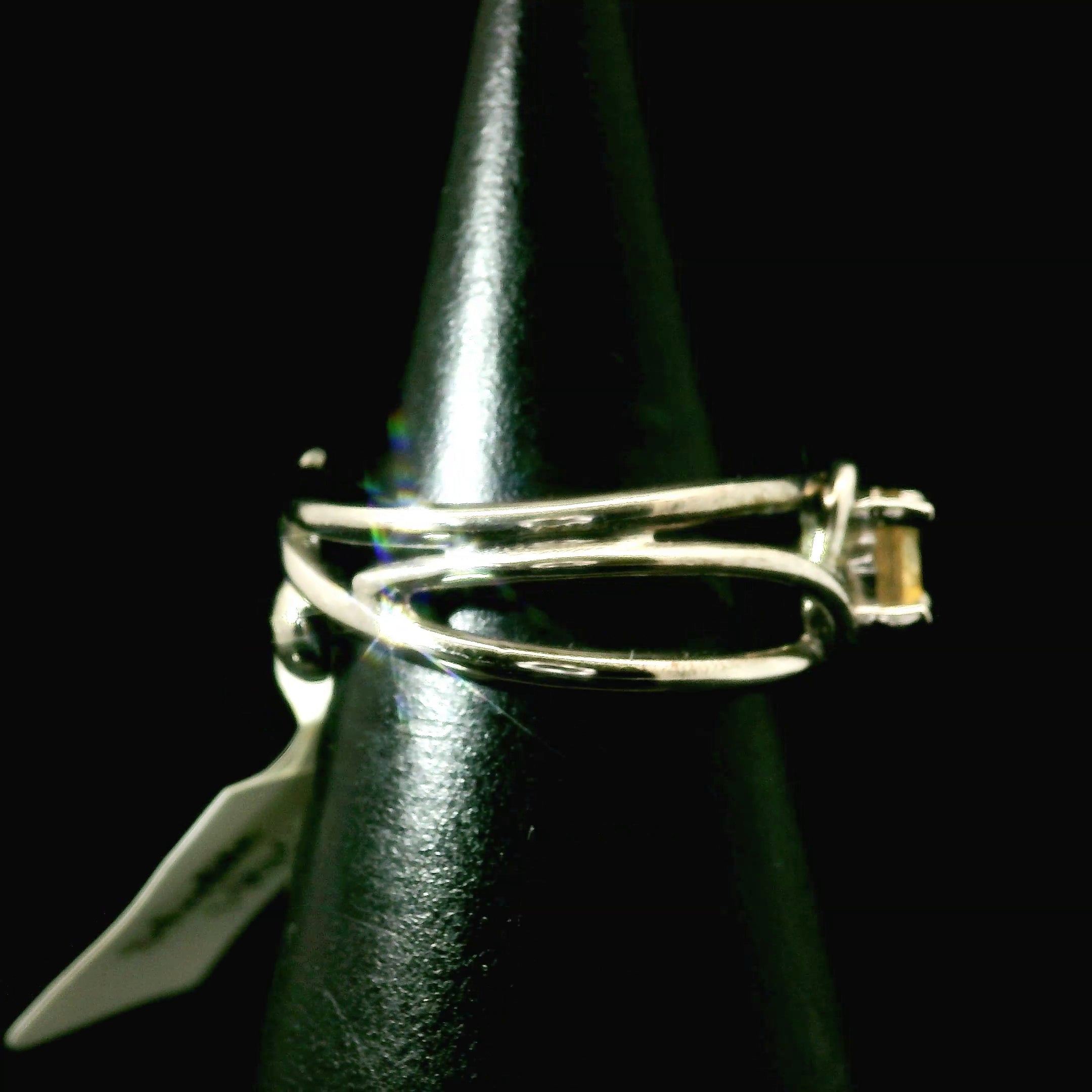 Scheelite Midi Cuff Ring 925 Silver for Confidence, Focus and Mental Clarity