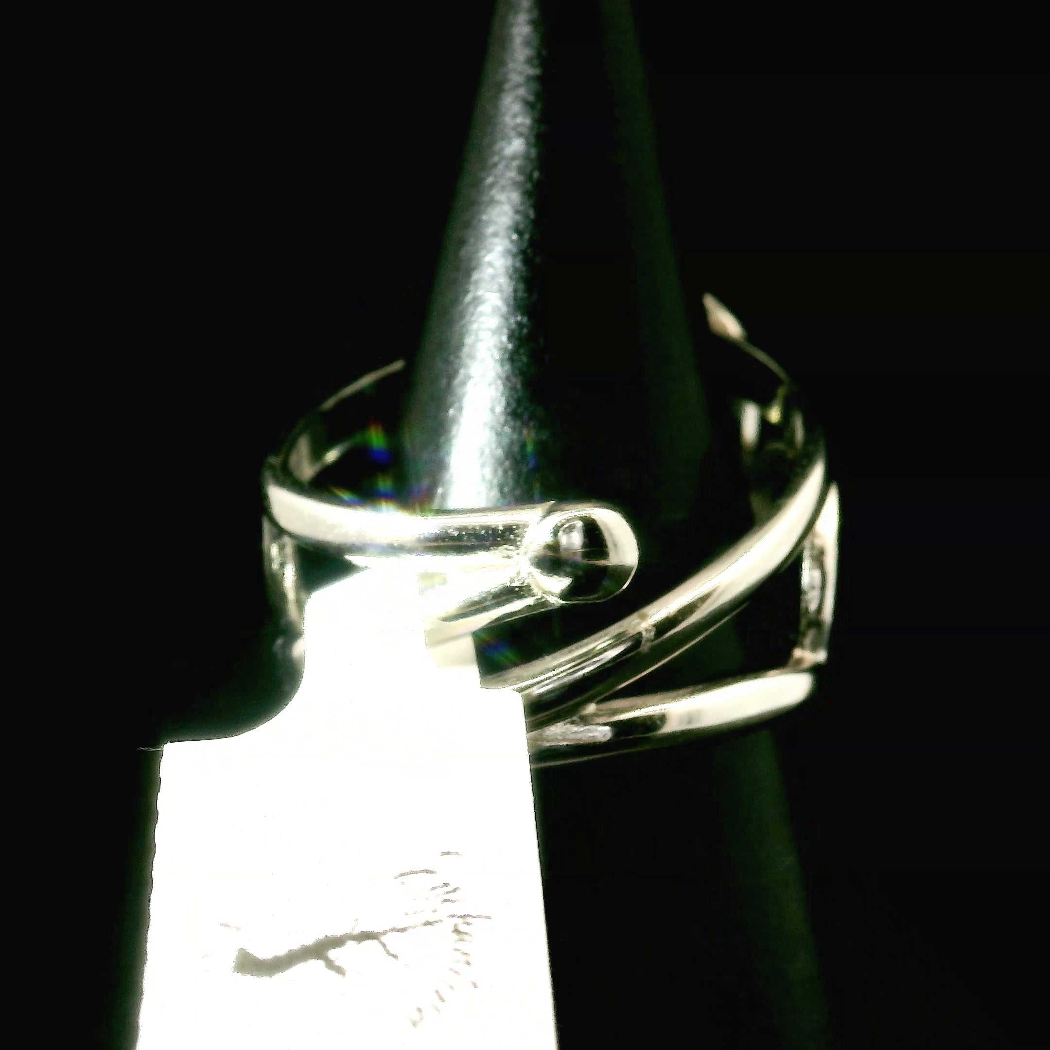 Pollucite Cuff Ring 925 Silver for Cleansing the Aura and Divine Connection