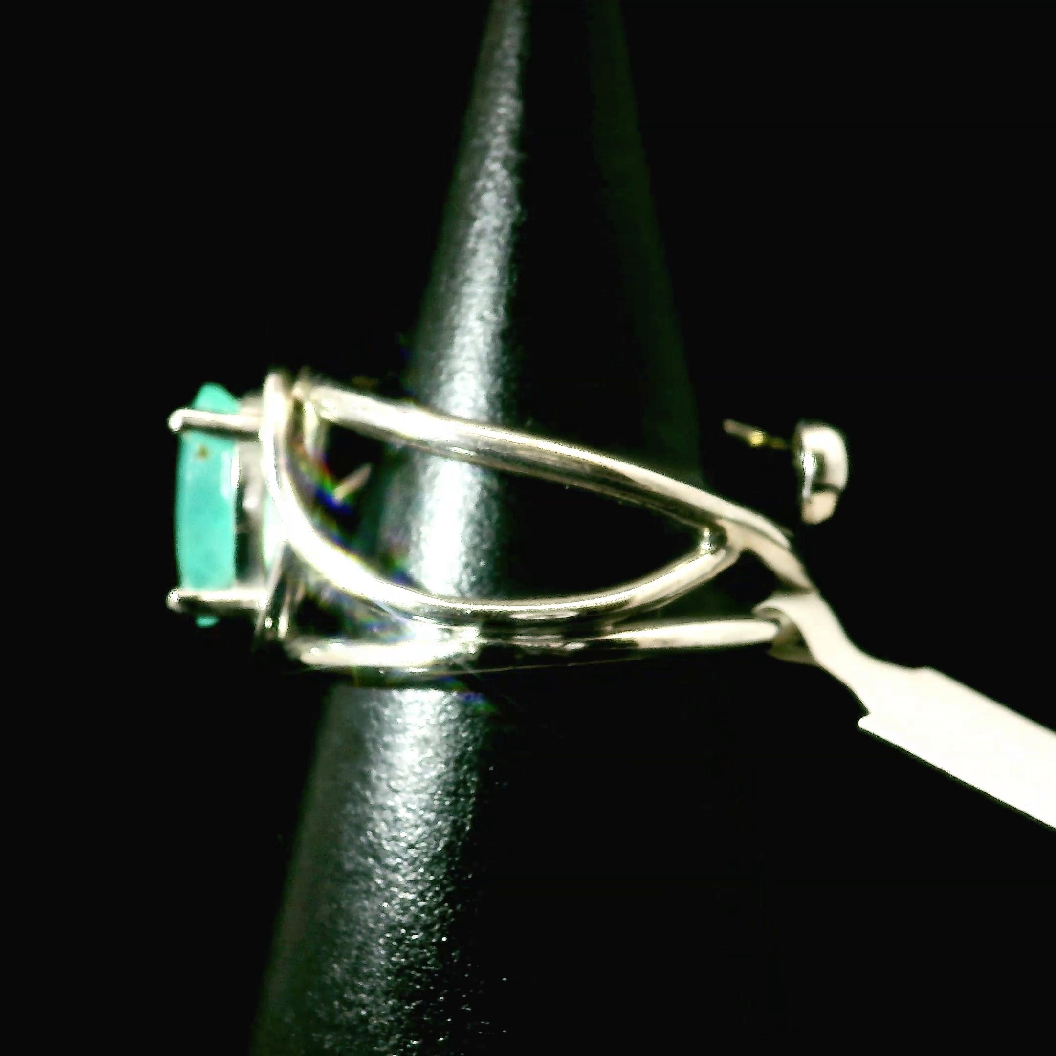 Smithsonite Cuff Ring 925 Silver for Emotional Healing, Compassion and Renewal