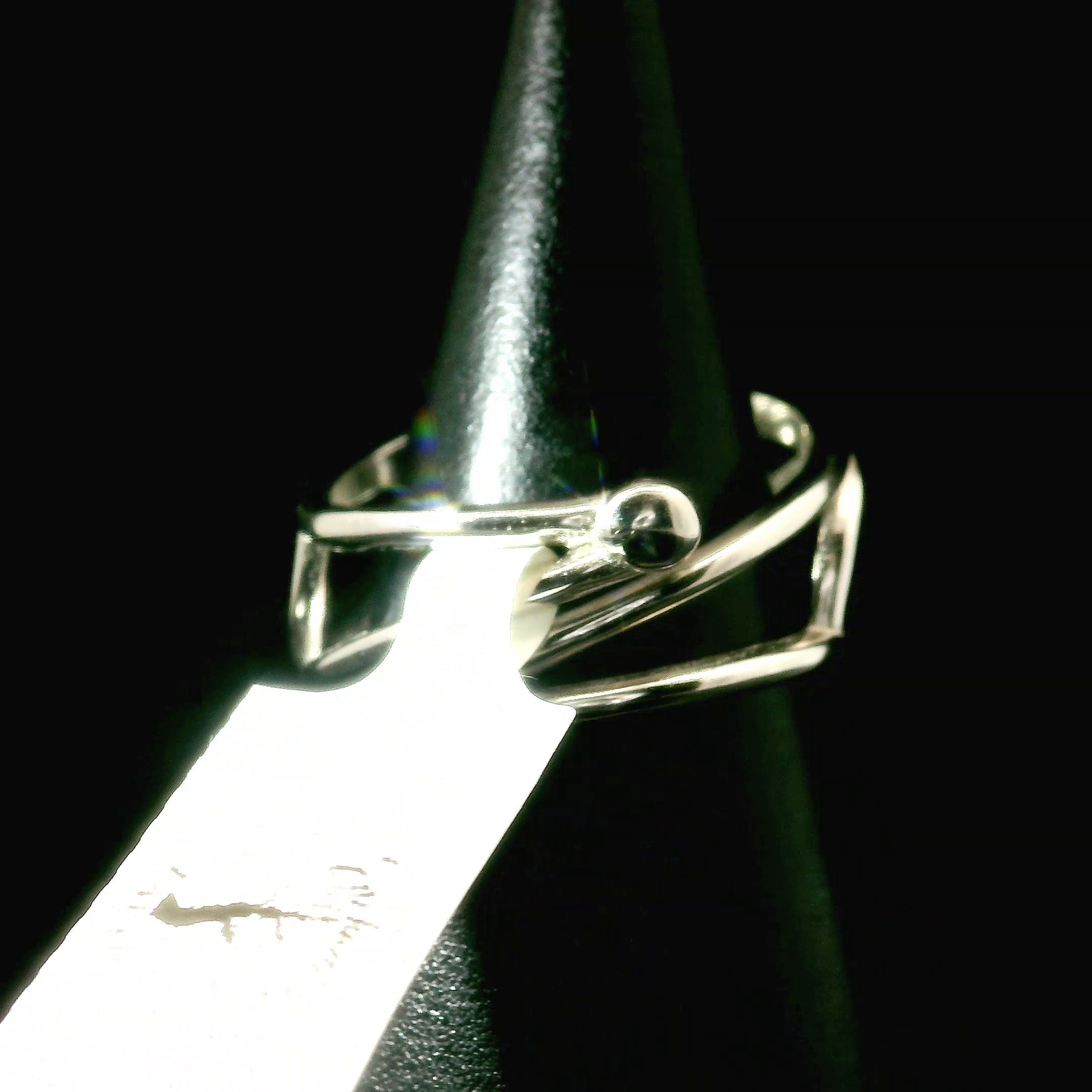 Herderite Cuff Ring 925 Silver for Intuition, Focus and Awakening