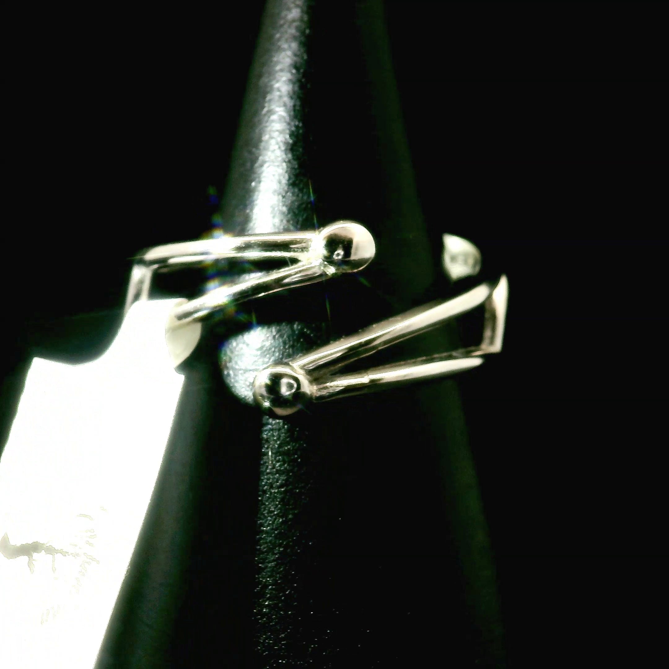 Barite Cuff Ring 925 Silver for Higher Awareness and Courage