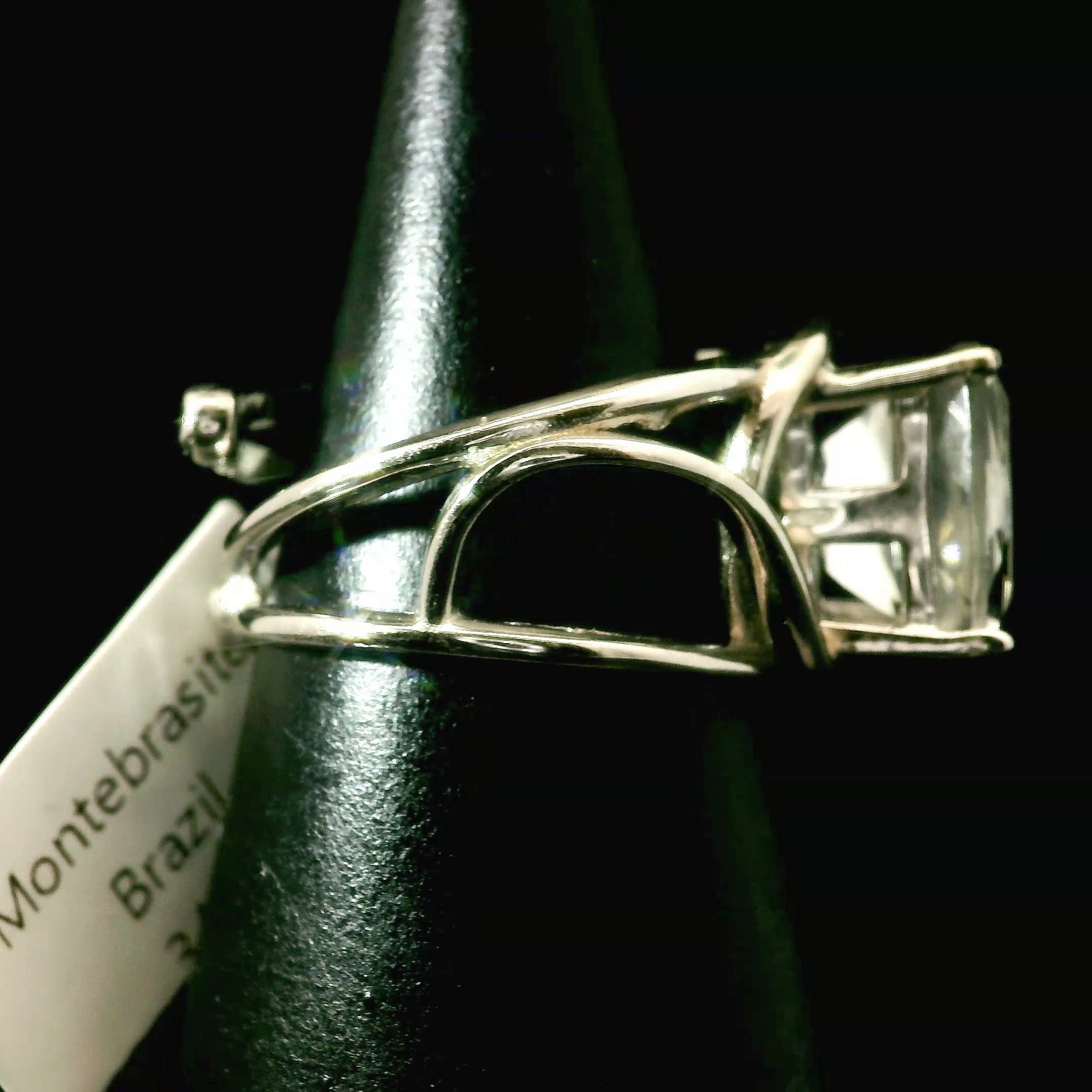 Montebrasite Cuff Ring  925 Silver for Spiritual Awakening and Peace