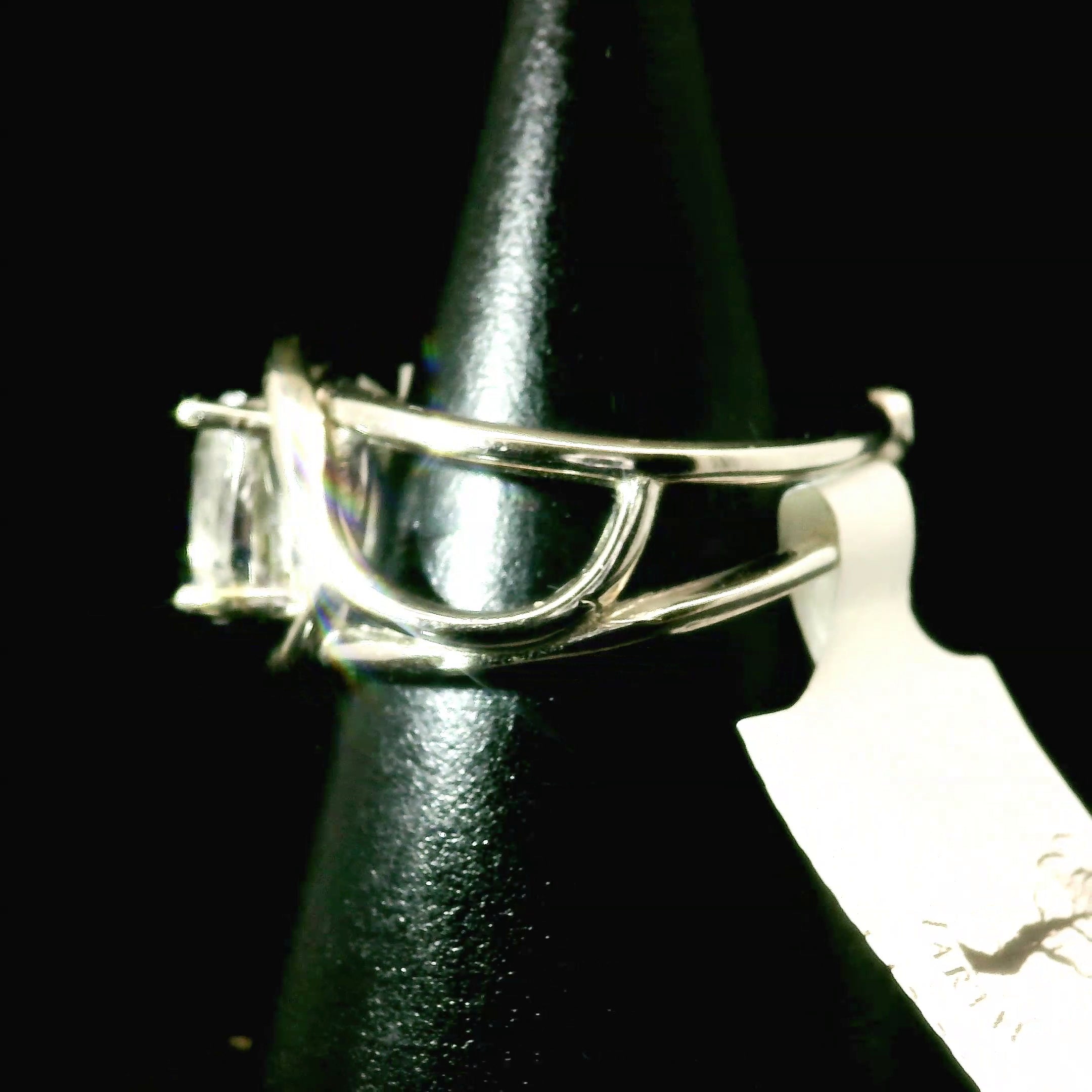Beryllonite Cuff Ring 925 Silver for Clarity, Intuition and Peace