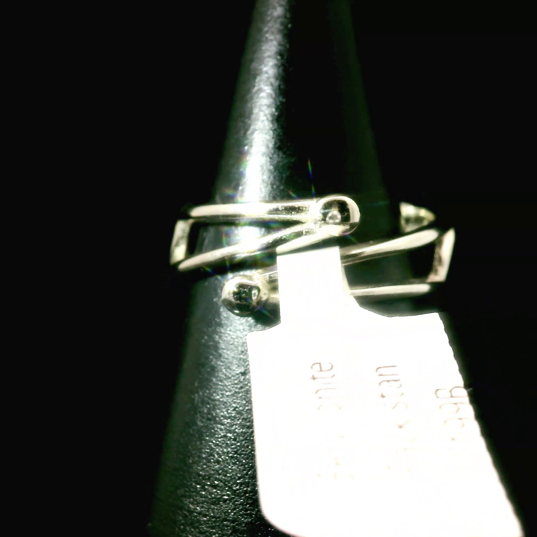 Beryllonite Cuff Ring 925 Silver for Clarity, Intuition and Peace