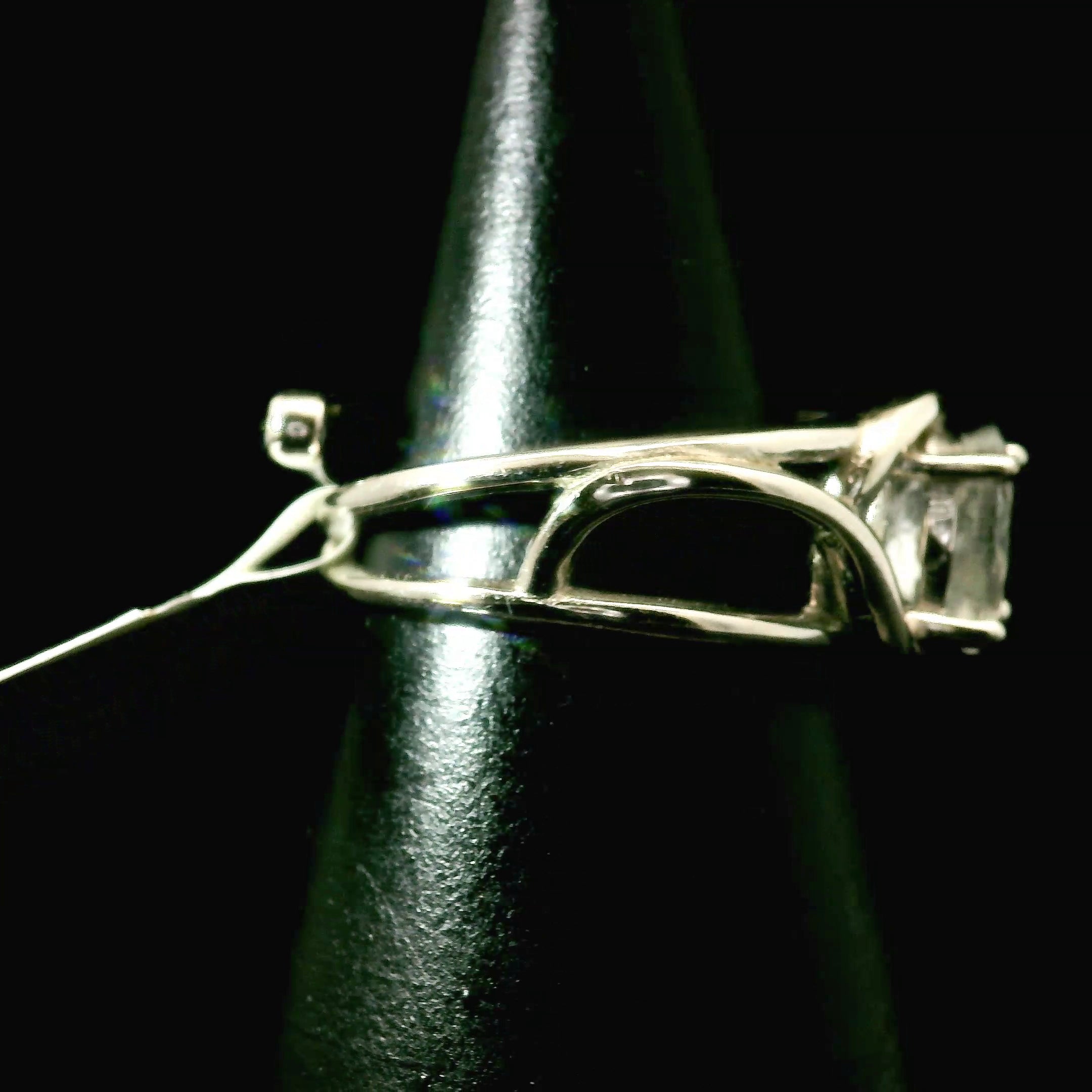 Beryllonite Cuff Ring 925 Silver for Clarity, Intuition and Peace