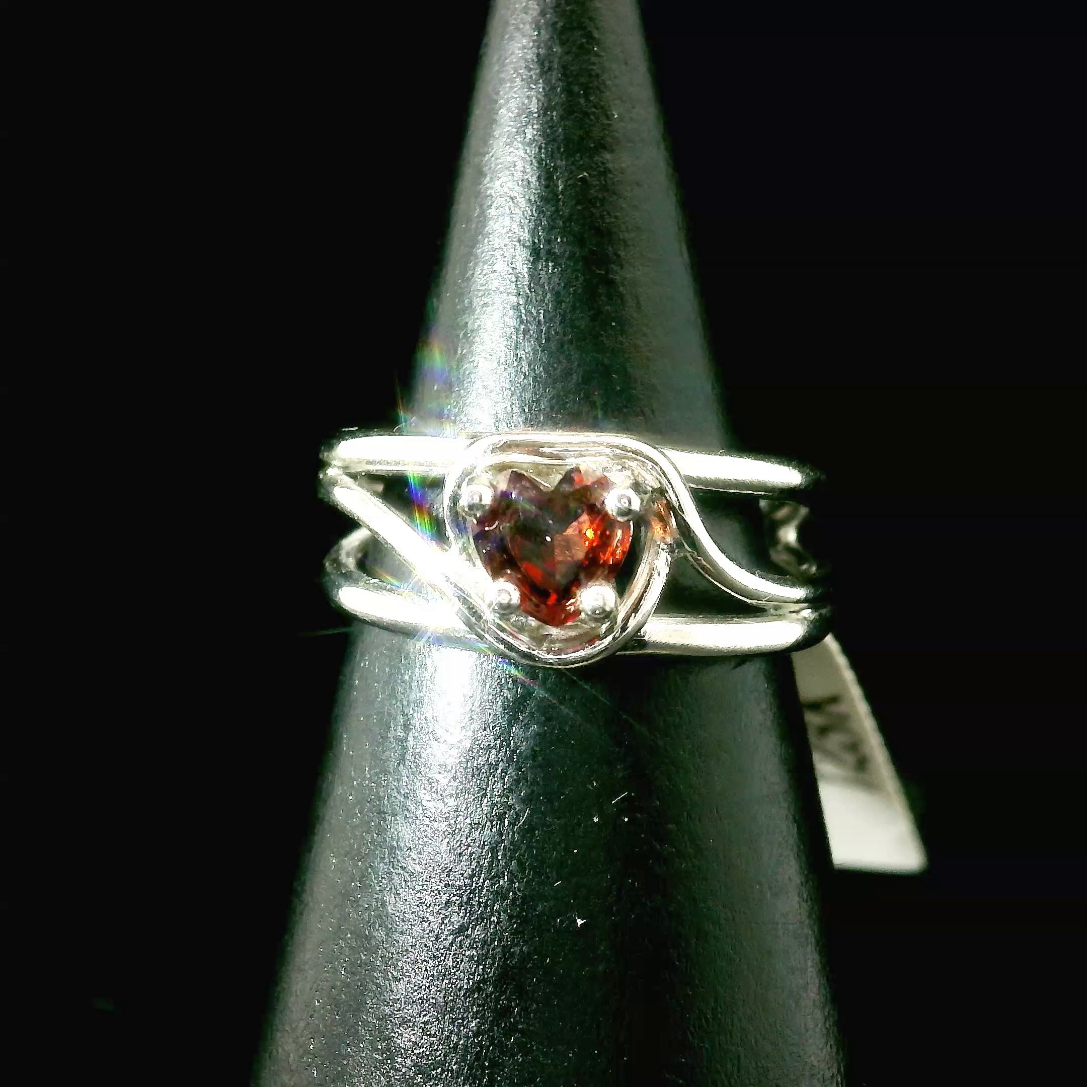 Garnet Midi Cuff Ring .925 Silver for Health and Strength