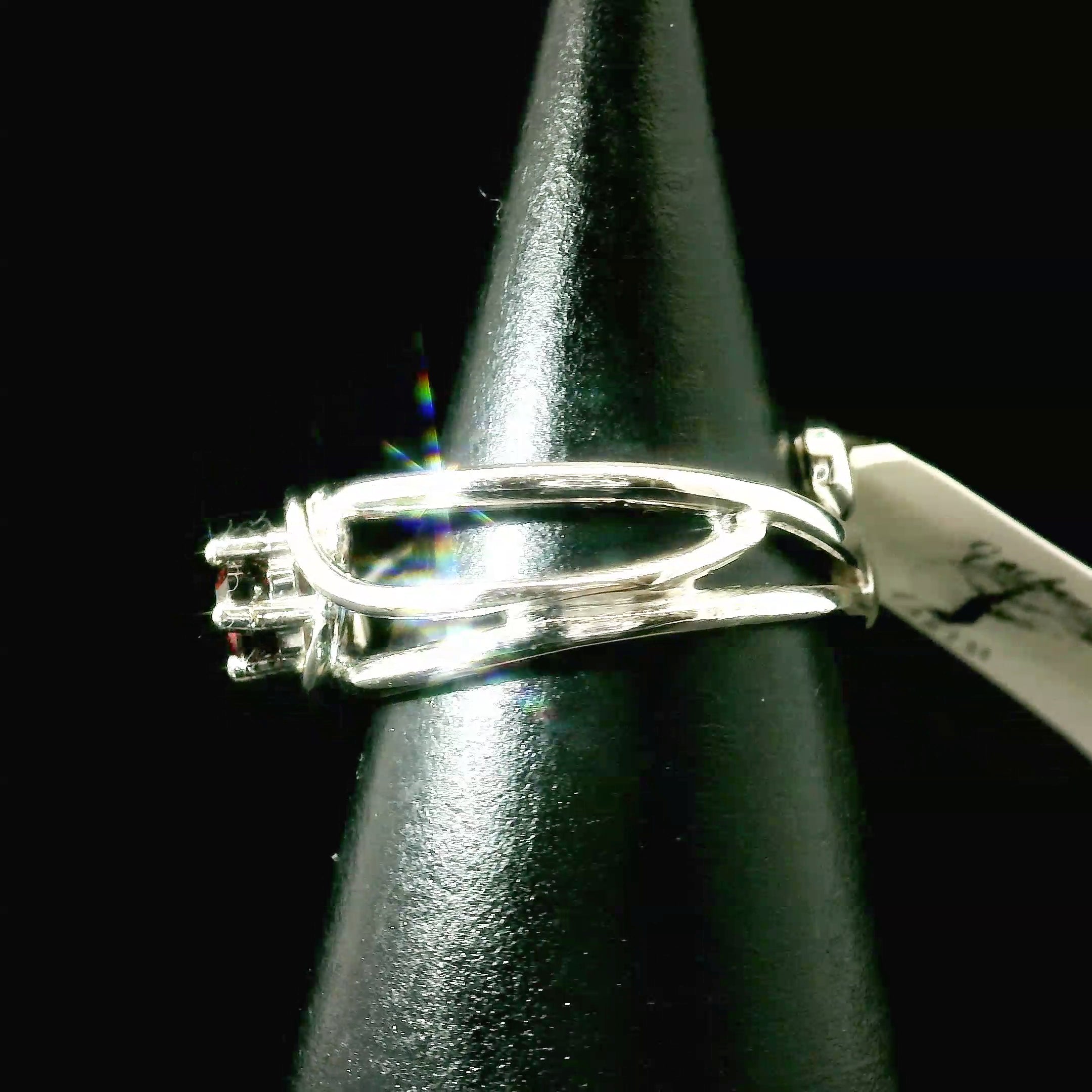 Garnet Midi Cuff Ring .925 Silver for Health and Strength