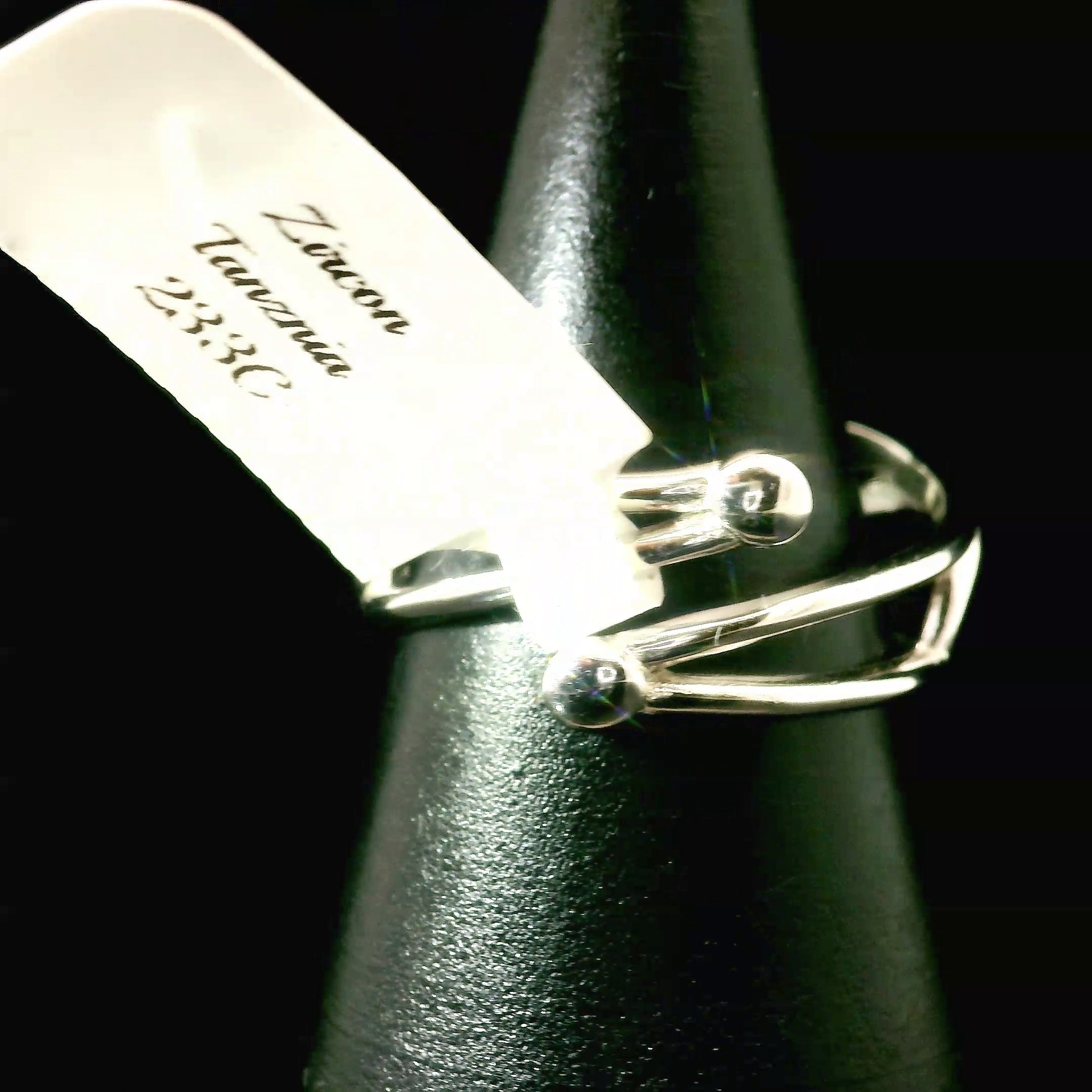 Red Zircon Cuff Ring .925 Silver for Determination, Organization & Transformation