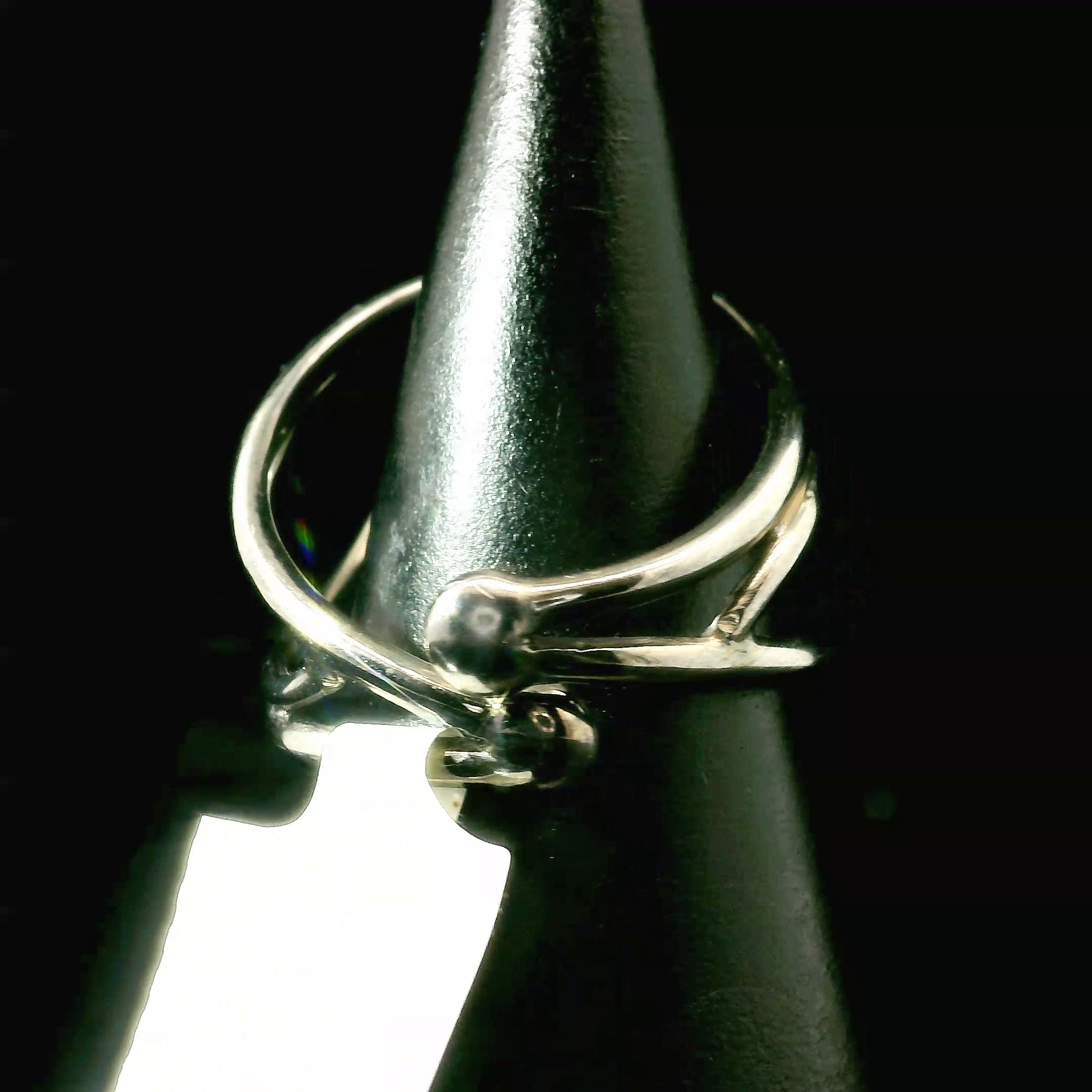 Double Garnet Cuff Ring .925 Silver for Health and Strength