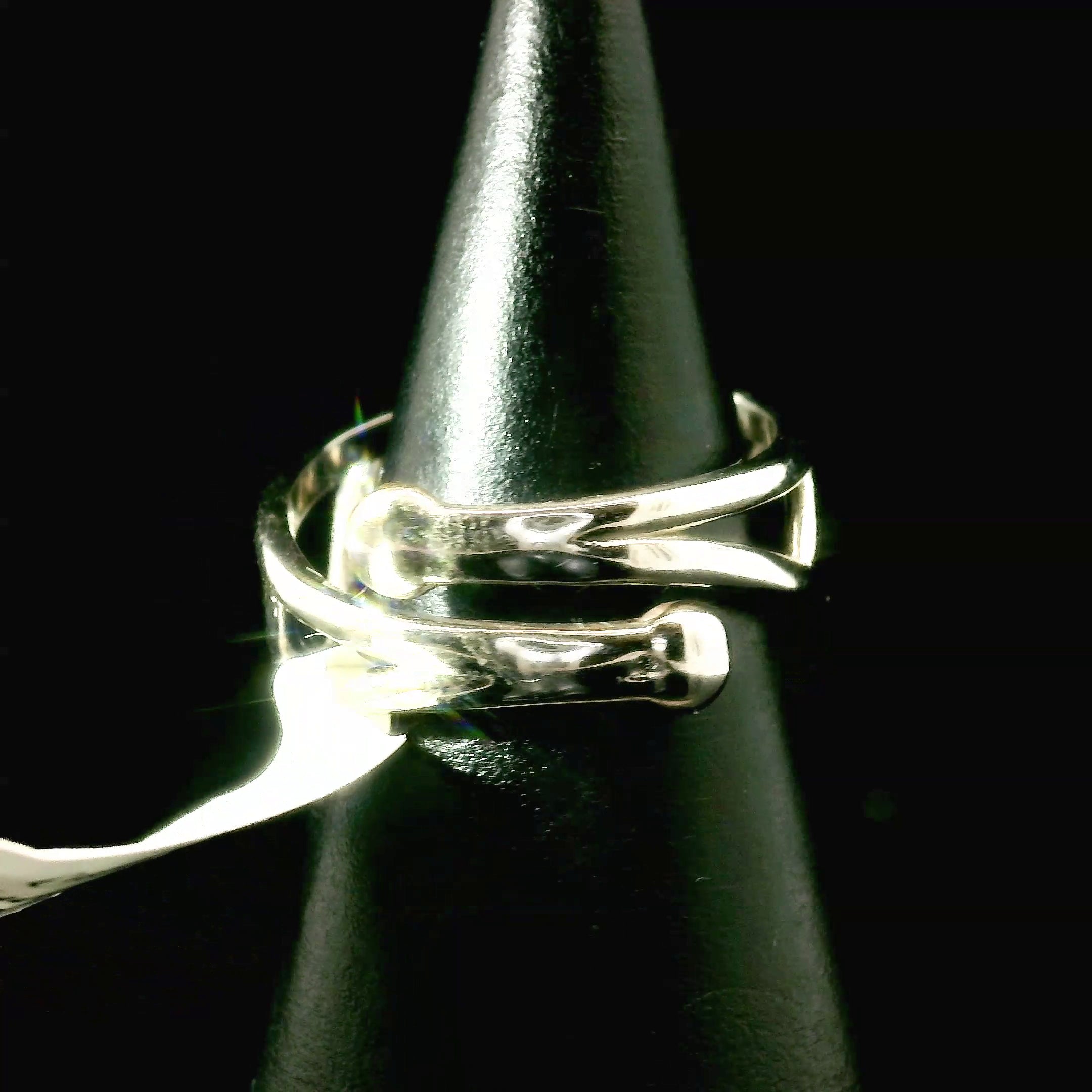 Garnet and Pink Tourmaline Heart Cuff Ring .925 Silver for Health and Strength