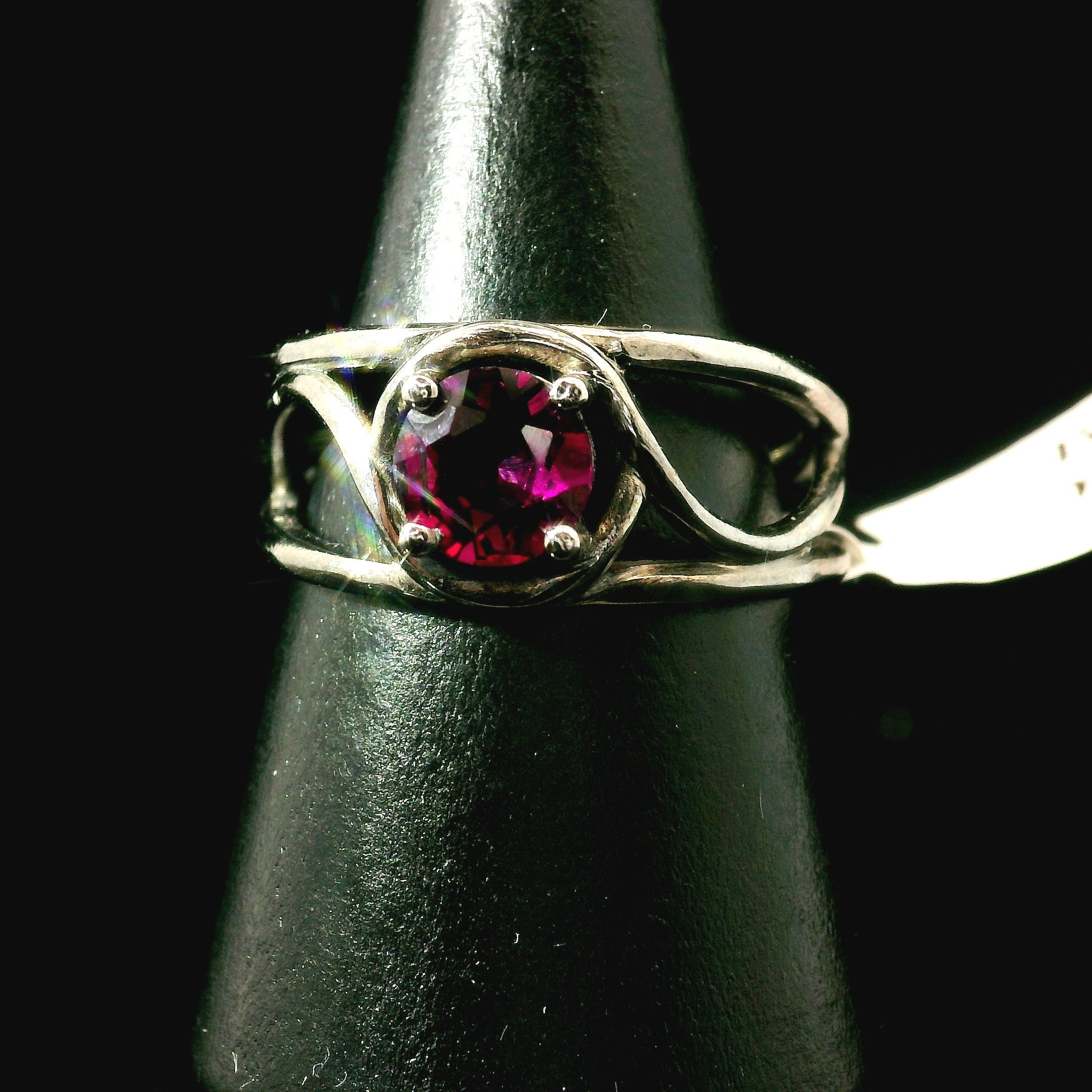 Rhodolite Garnet Midi Cuff Ring .925 Silver for Connection with Angels and Spirit Guides