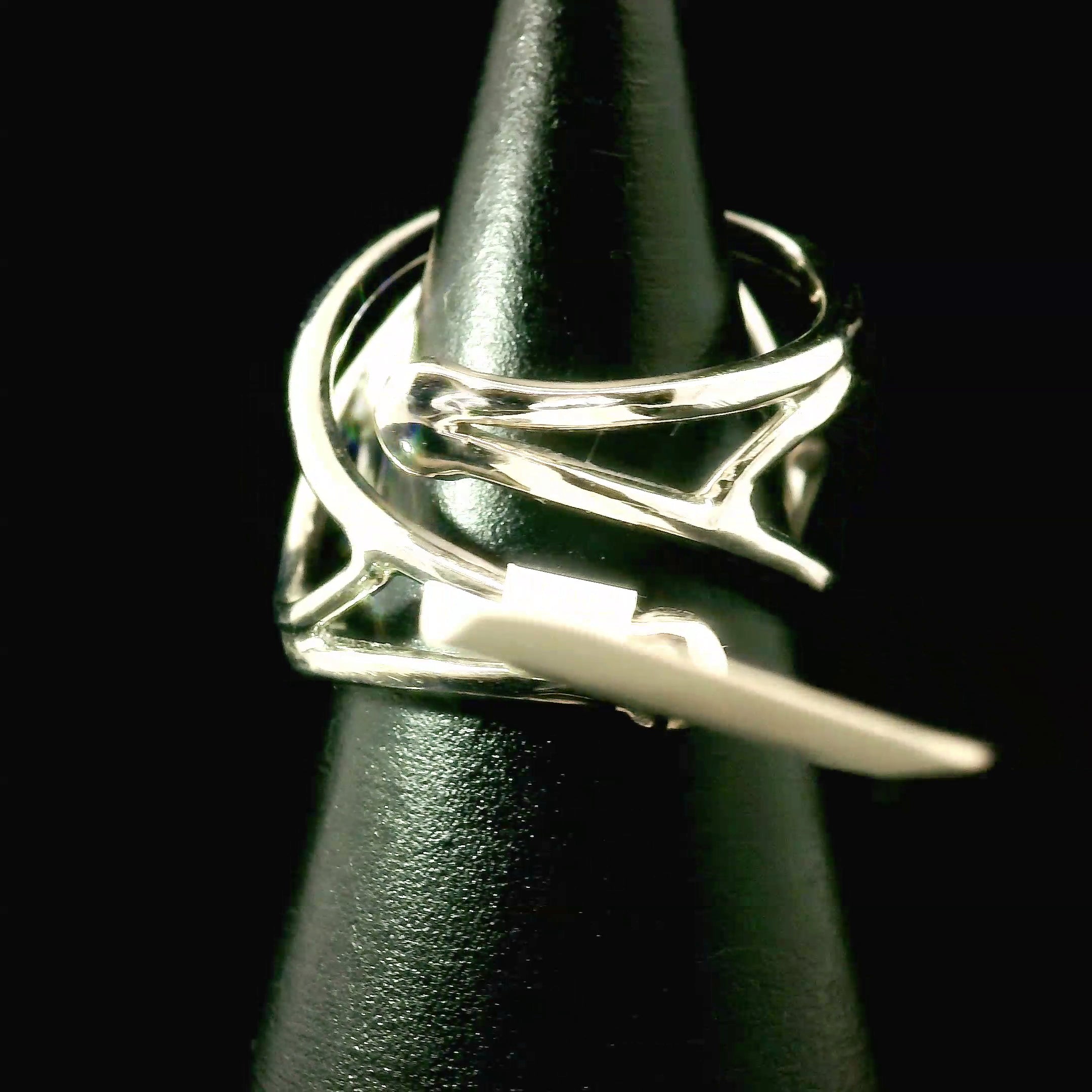 Rhodolite Garnet Cuff Ring .925 Silver for Connection with Angels and Spirit Guides