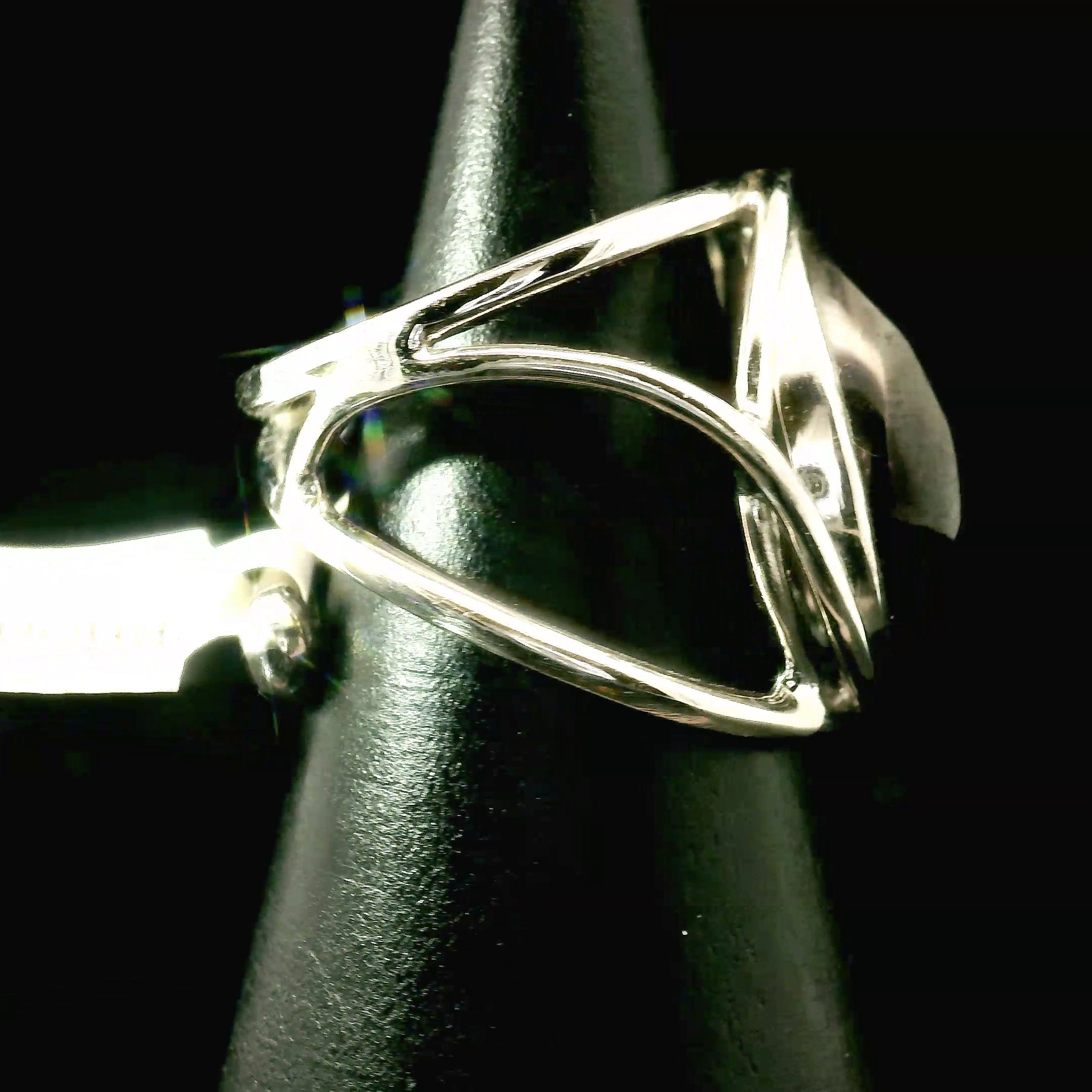 Rhodolite Garnet Cuff Ring .925 Silver for Connection with Angels and Spirit Guides