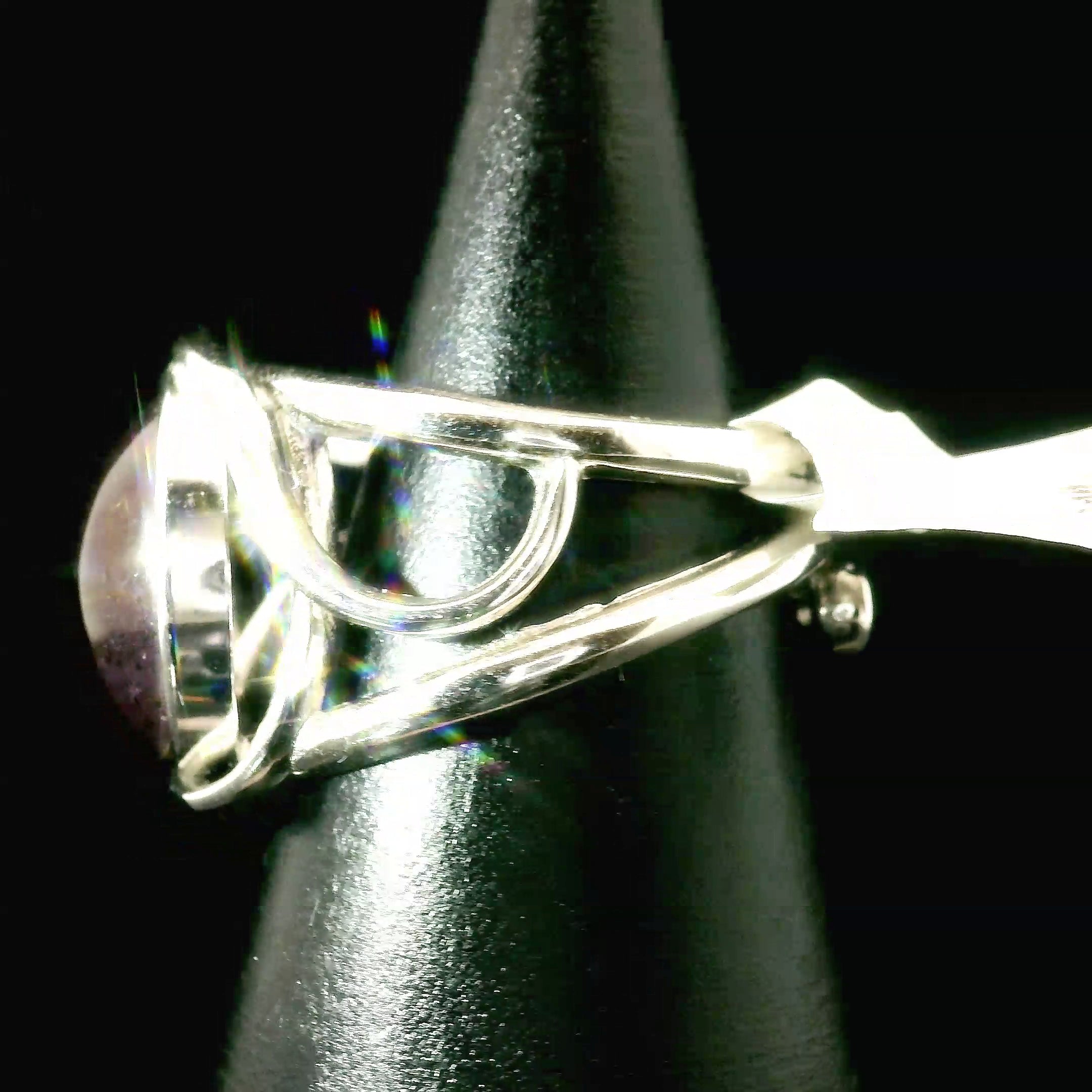 Star Garnet Cuff Ring .925 Silver for Health and Strength