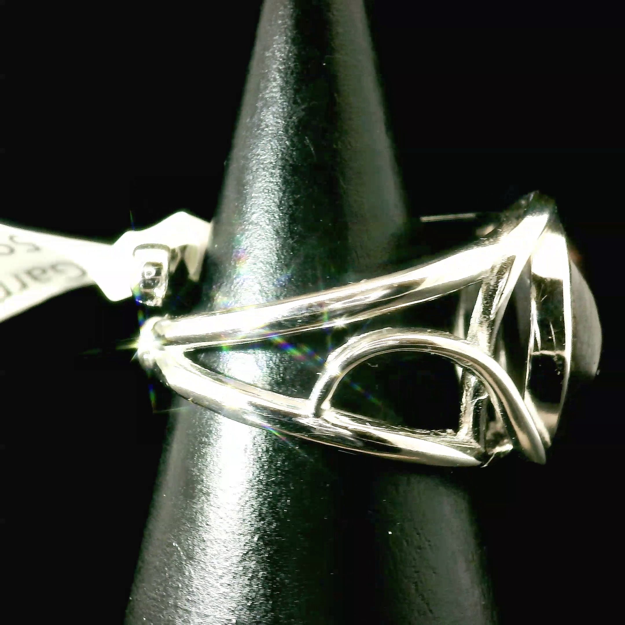 Star Garnet Cuff Ring .925 Silver for Health and Strength