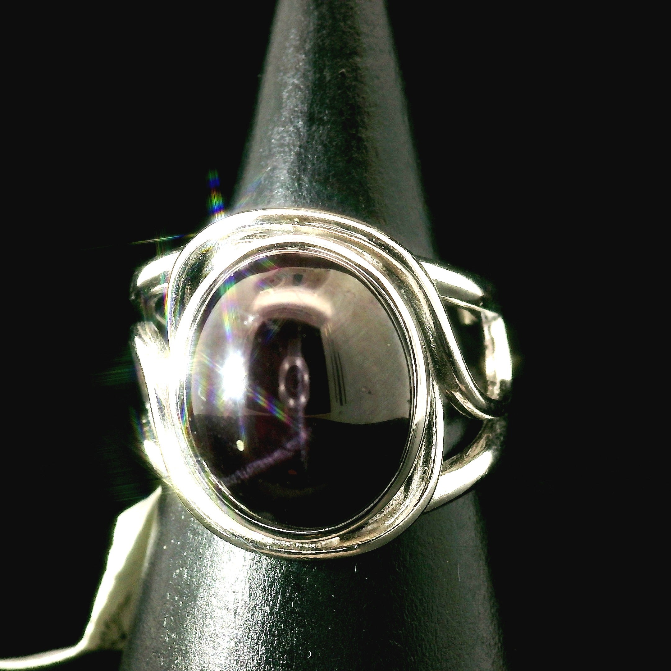 Star Garnet Cuff Ring .925 Silver for Health and Strength