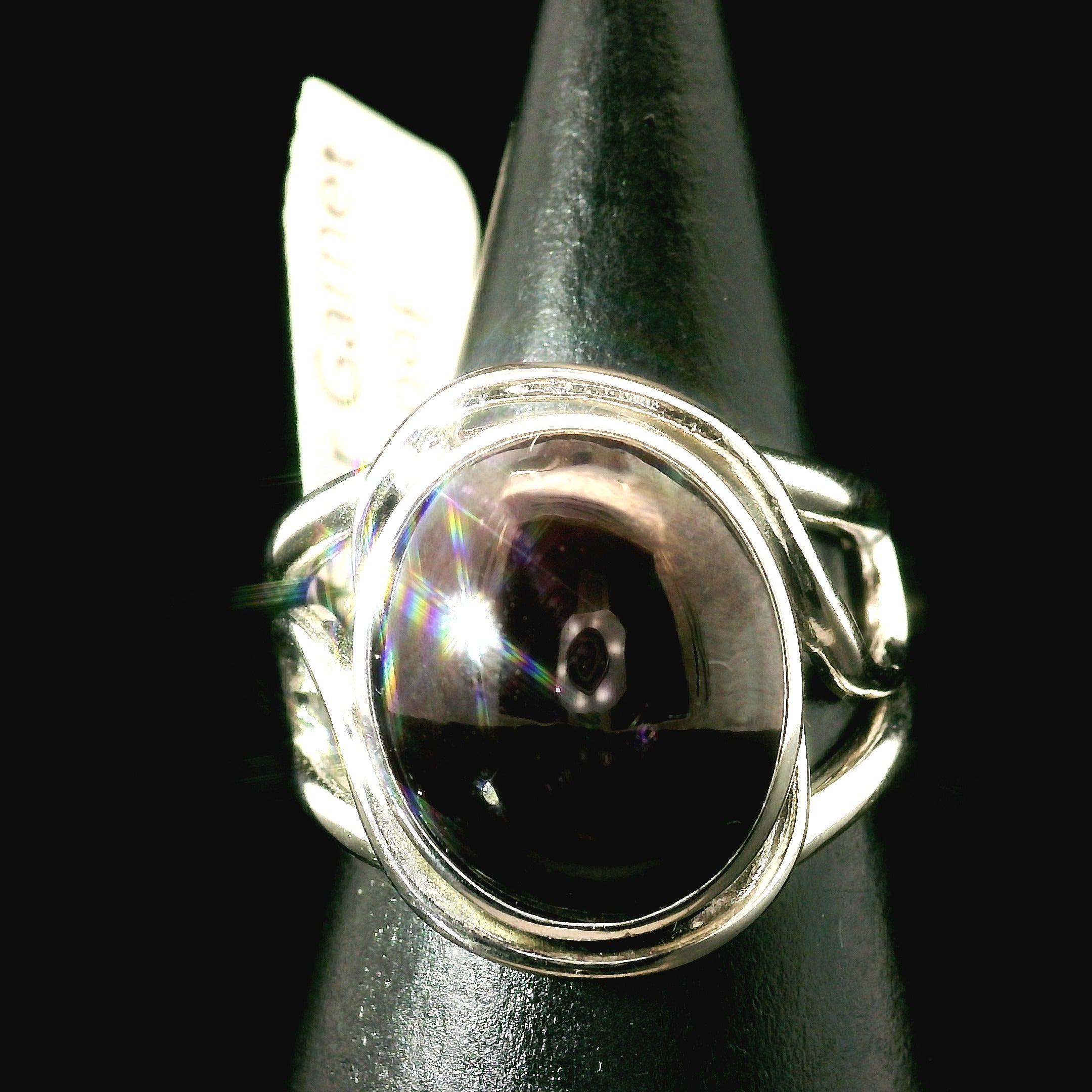 Star Garnet Cuff Ring .925 Silver for Health and Strength