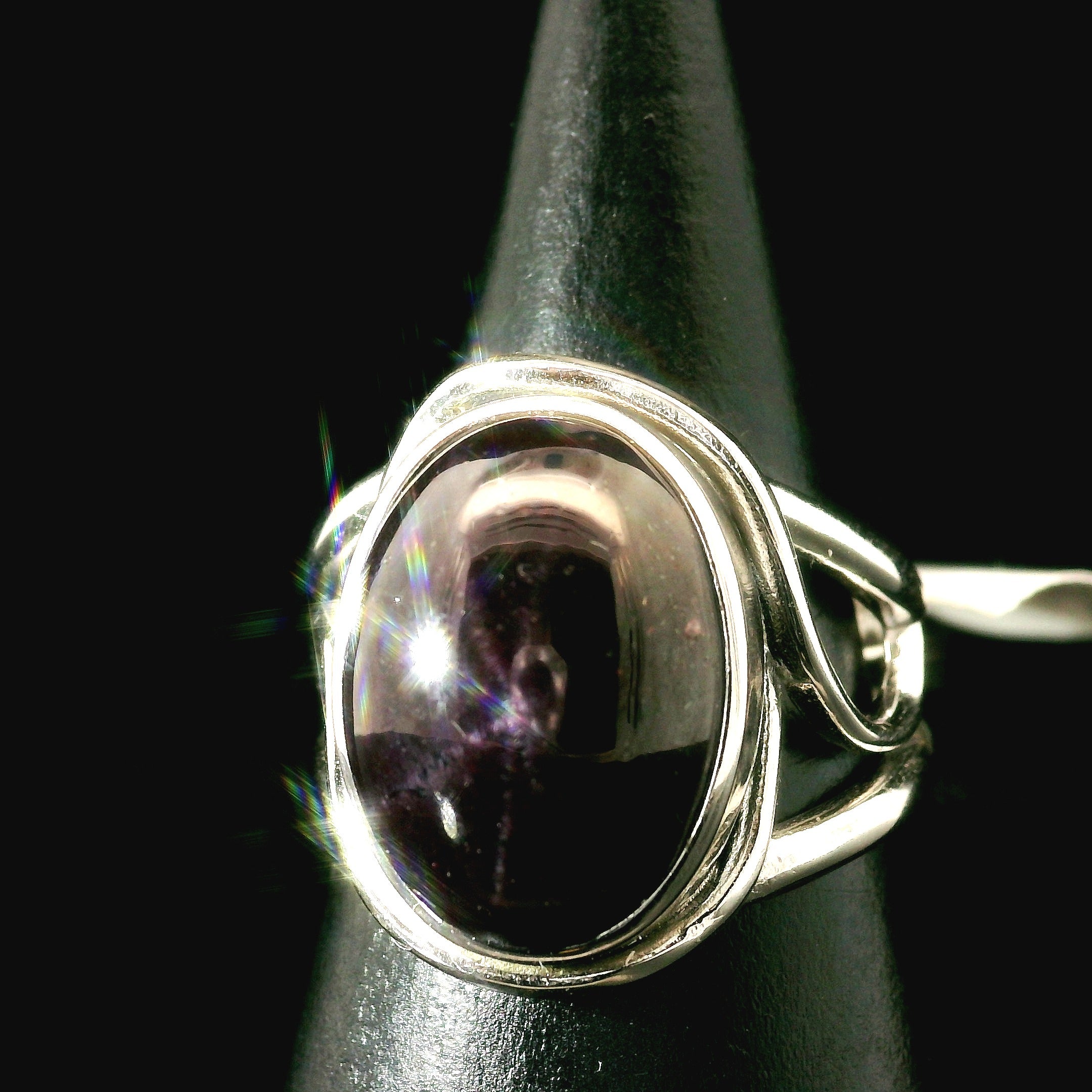 Star Garnet Cuff Ring .925 Silver for Health and Strength