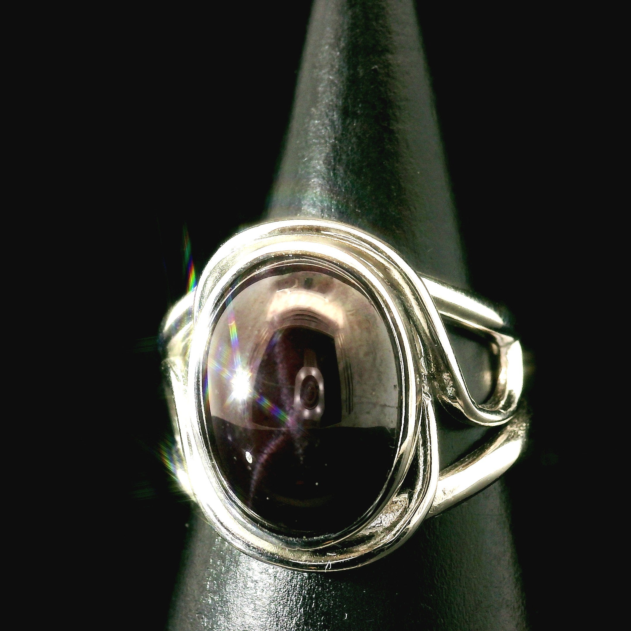 Star Garnet Cuff Ring .925 Silver for Health and Strength
