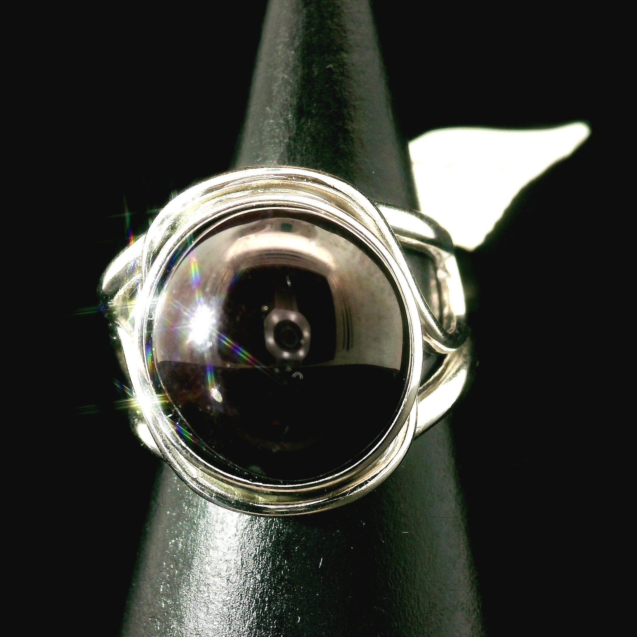 Star Garnet Cuff Ring .925 Silver for Health and Strength