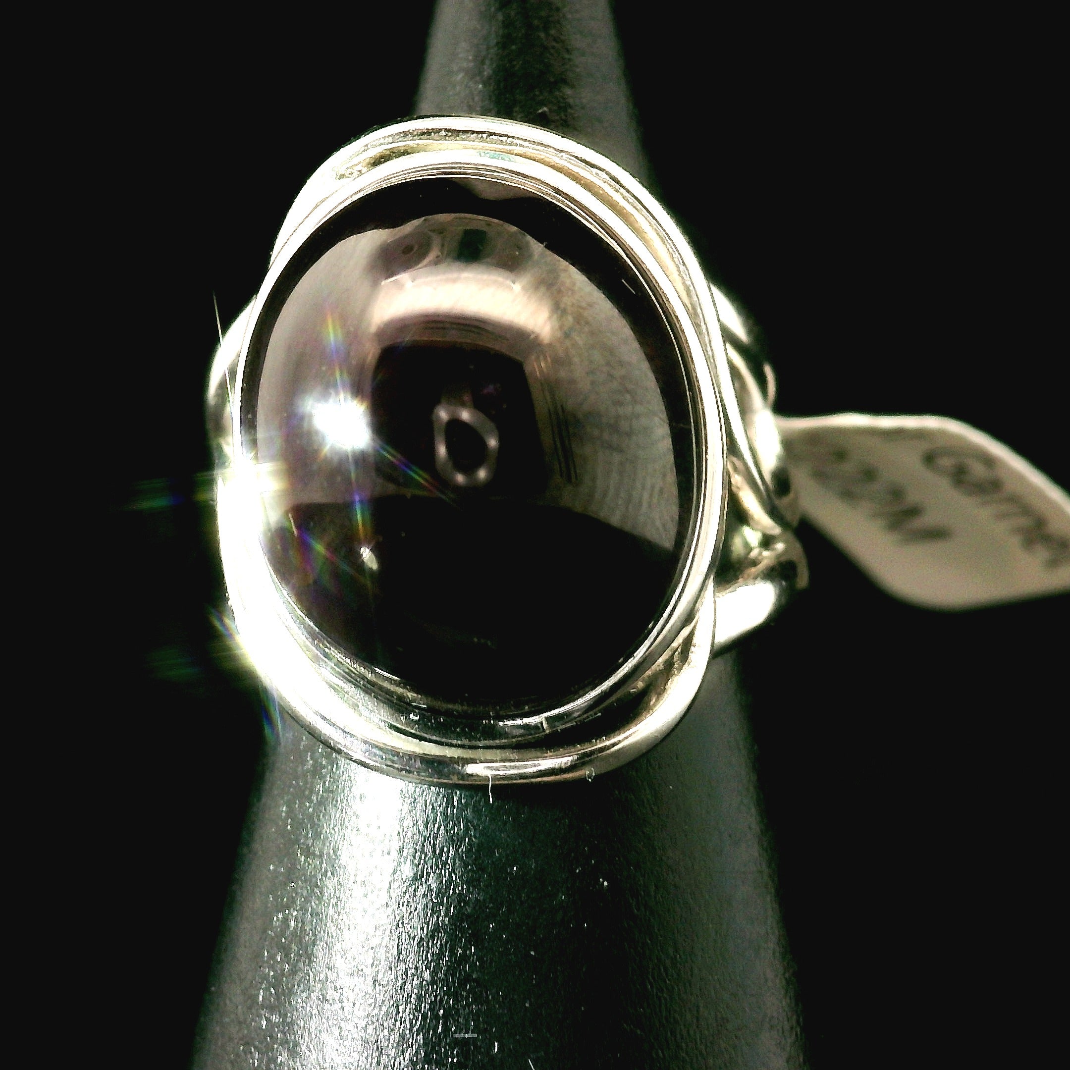 Star Garnet Cuff Ring .925 Silver for Health and Strength