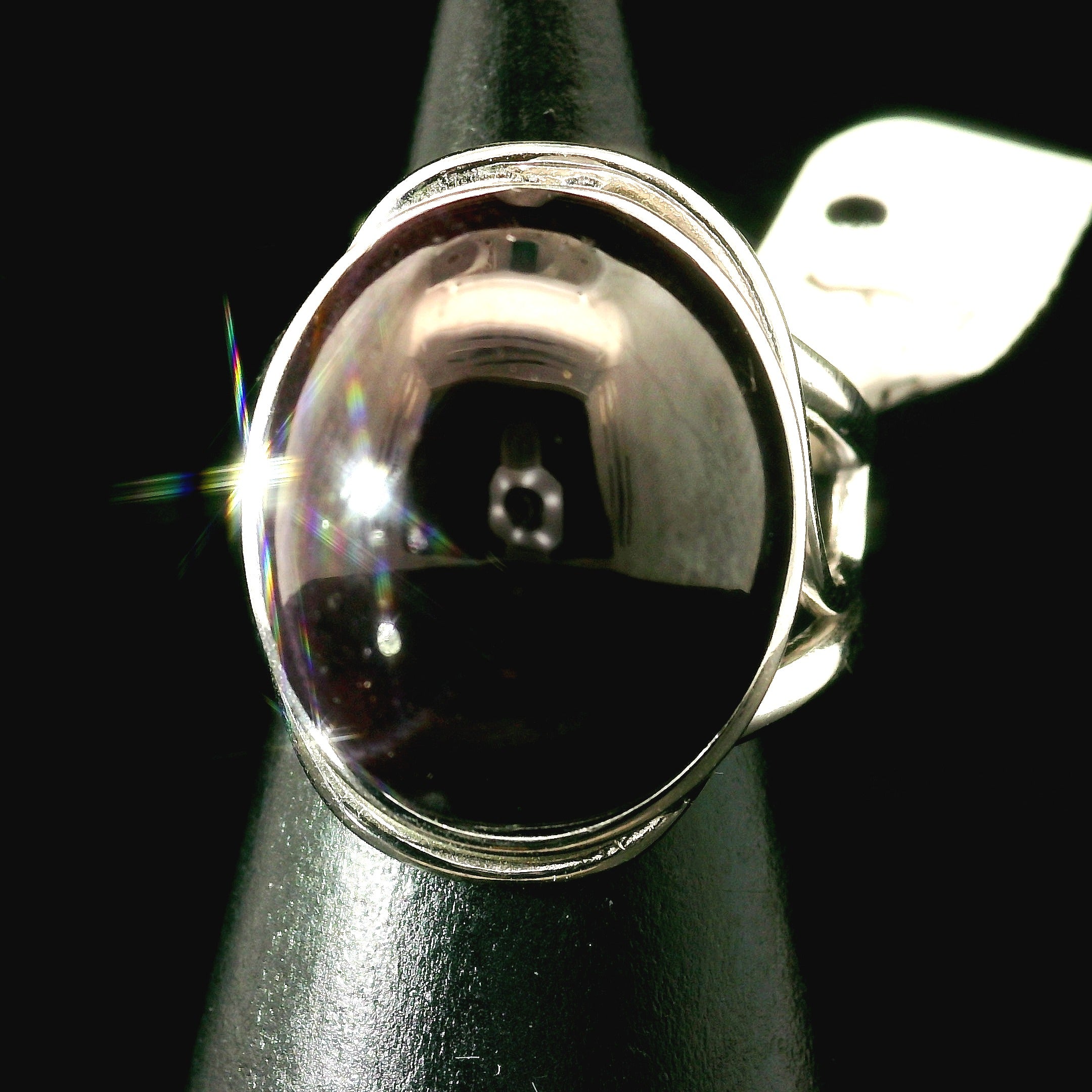 Star Garnet Cuff Ring .925 Silver for Health and Strength