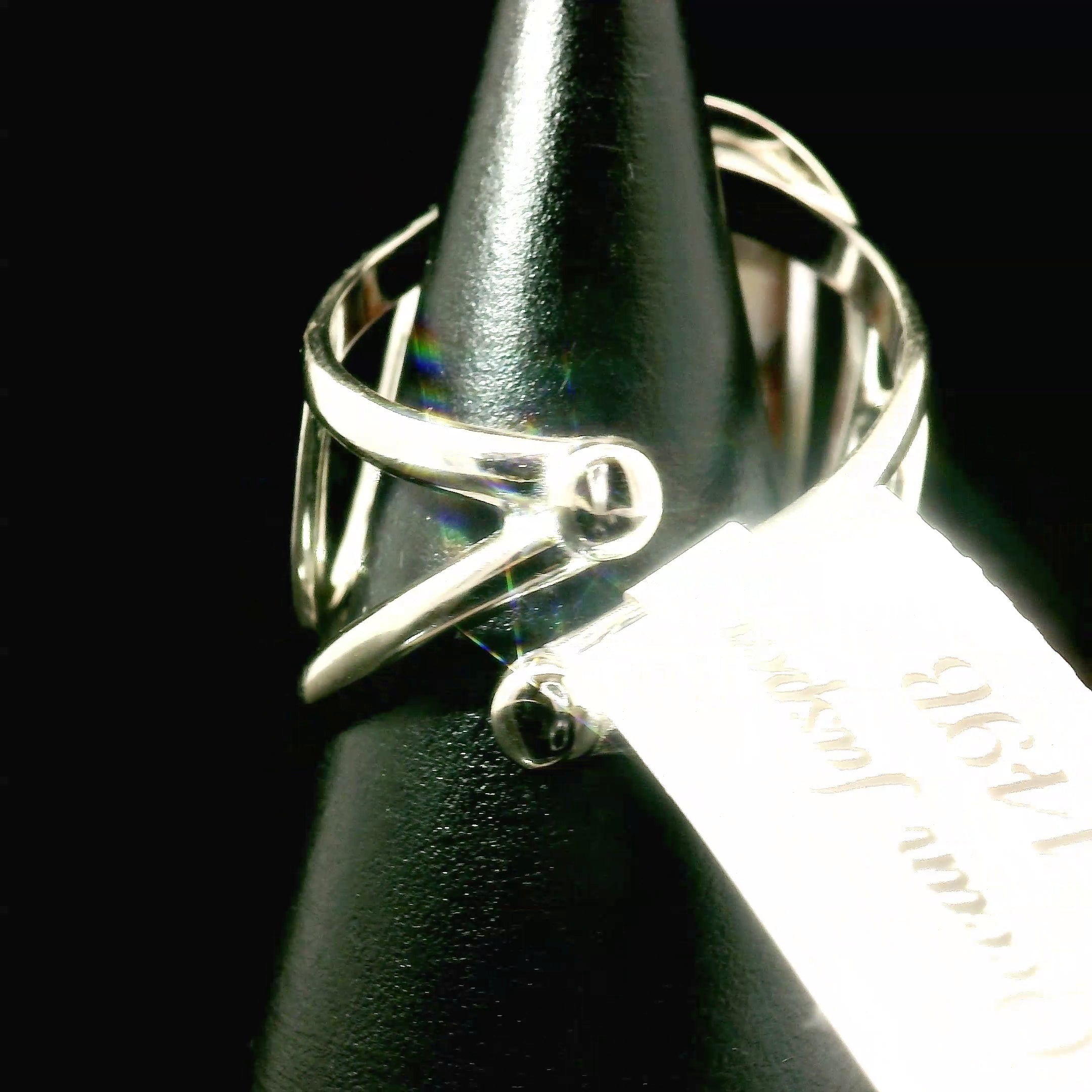 Orbicular "Ocean" Jasper Cuff Ring .925 Silver for Joy and Peace