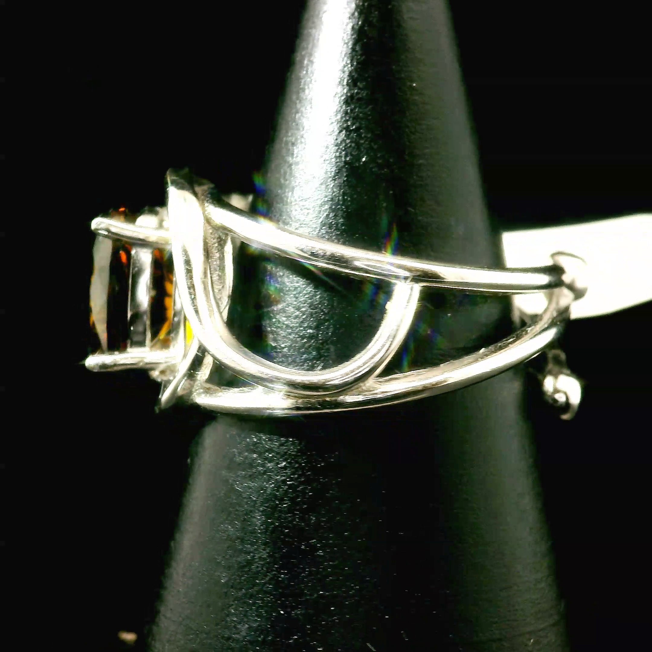 Mali Garnet Cuff Ring .925 Sterling Silver for Health, Grounding and Connection to Mother Earth