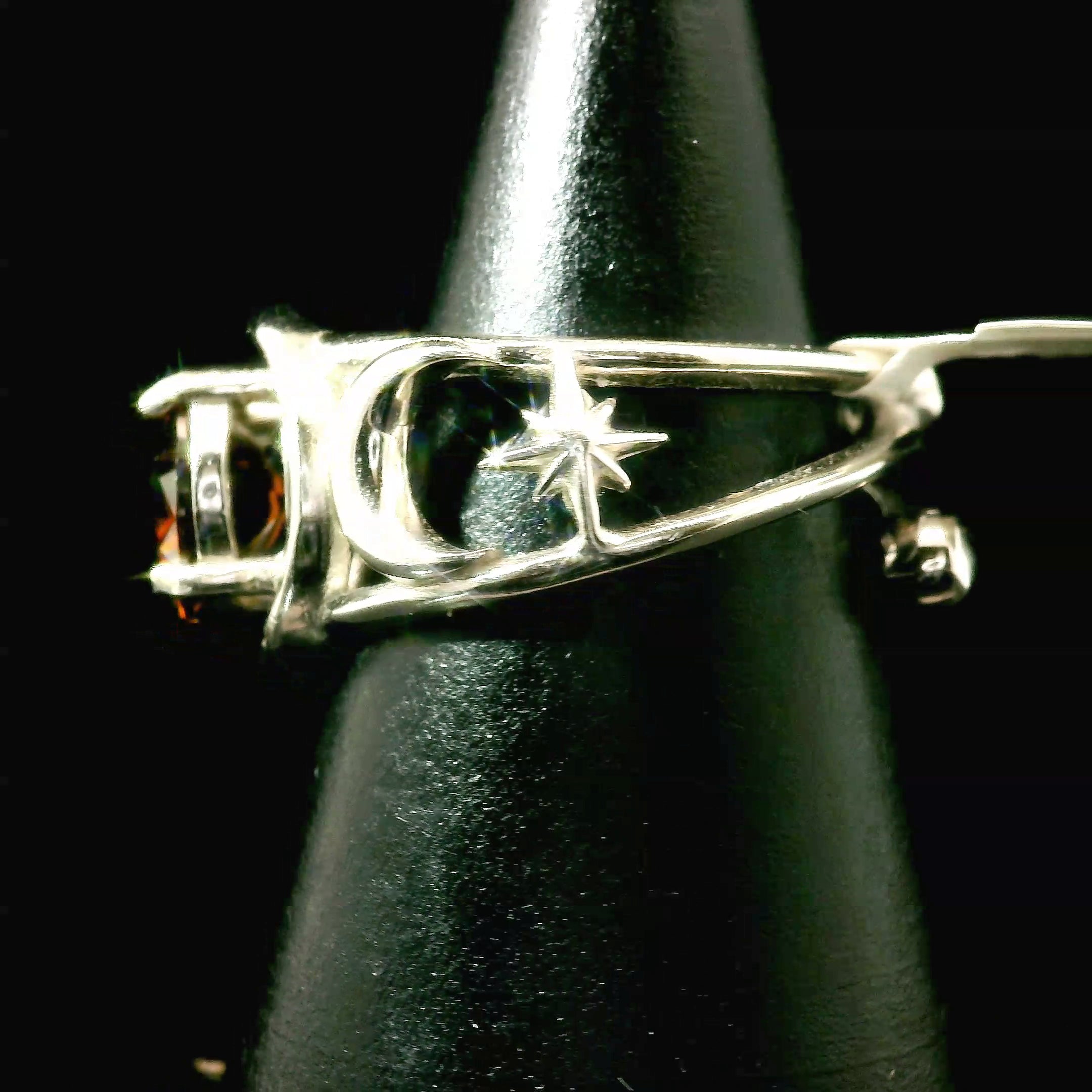 Mali Garnet Cuff Ring .925 Sterling Silver for Health, Grounding and Connection to Mother Earth