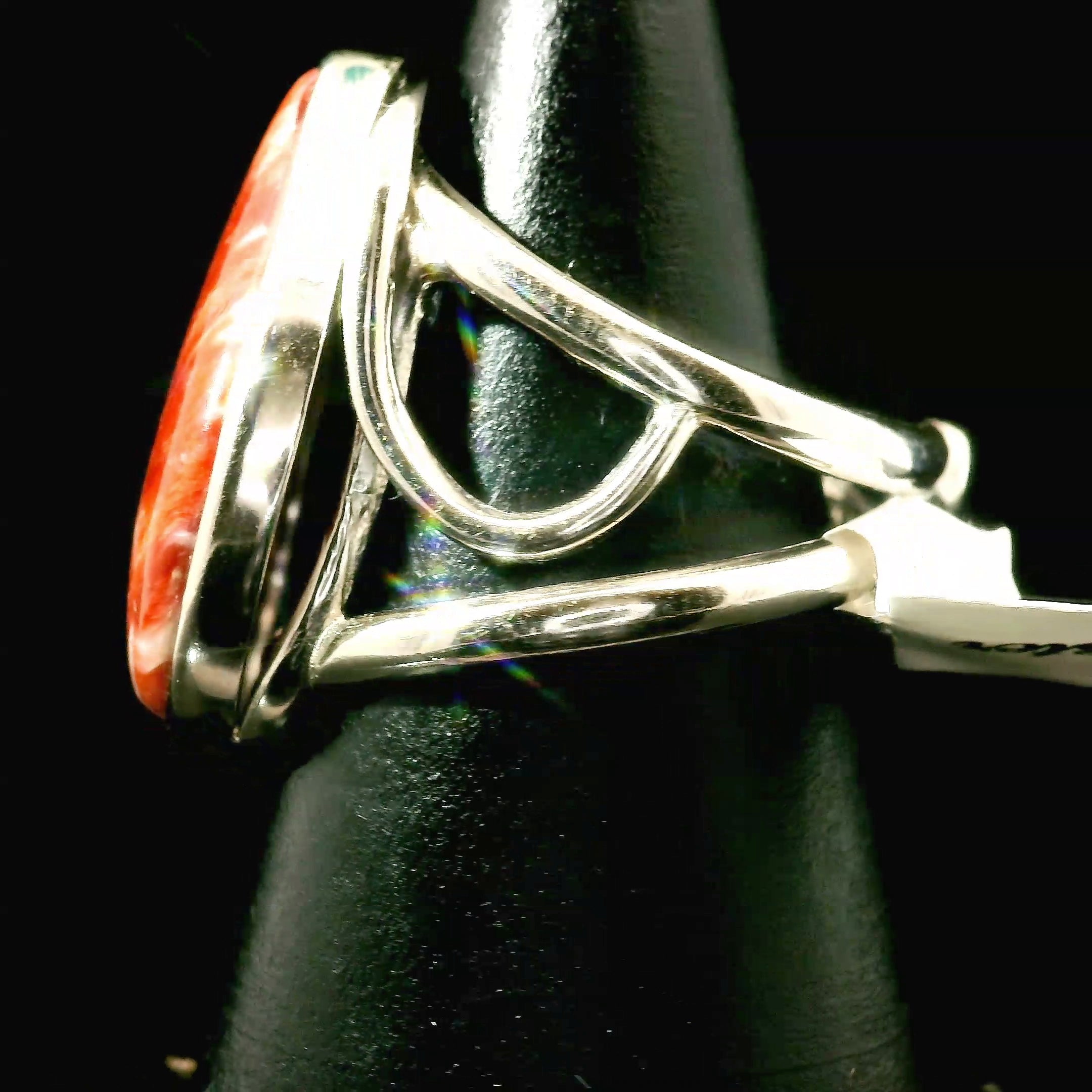 Spiny Oyster Cuff Ring .925 Silver for Good Luck, Prosperity and Protection