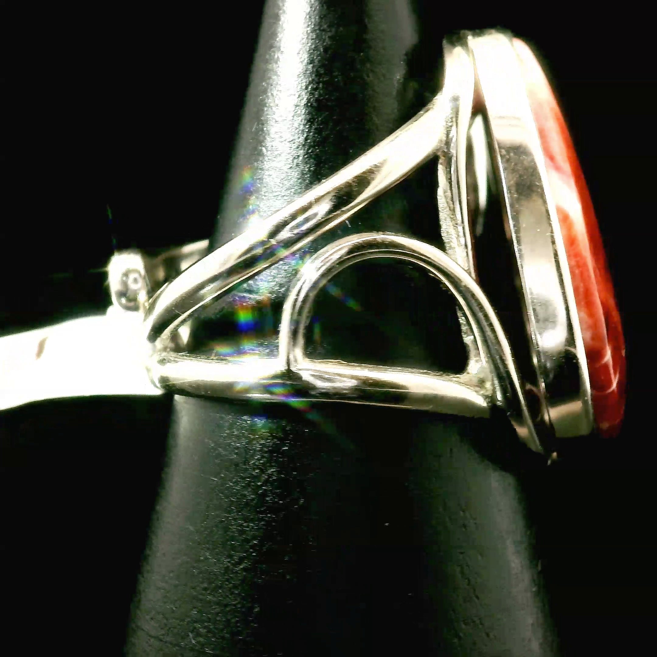 Spiny Oyster Cuff Ring .925 Silver for Good Luck, Prosperity and Protection