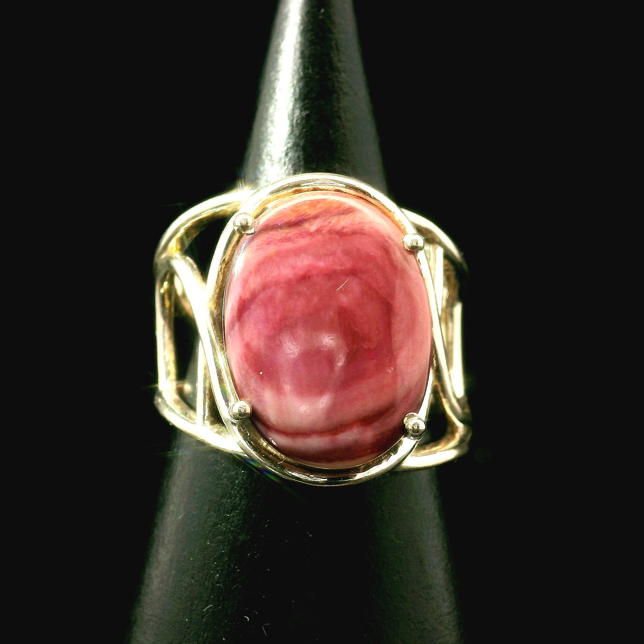 Spiny Oyster Cuff Ring .925 Silver for Good Luck, Prosperity and Protection