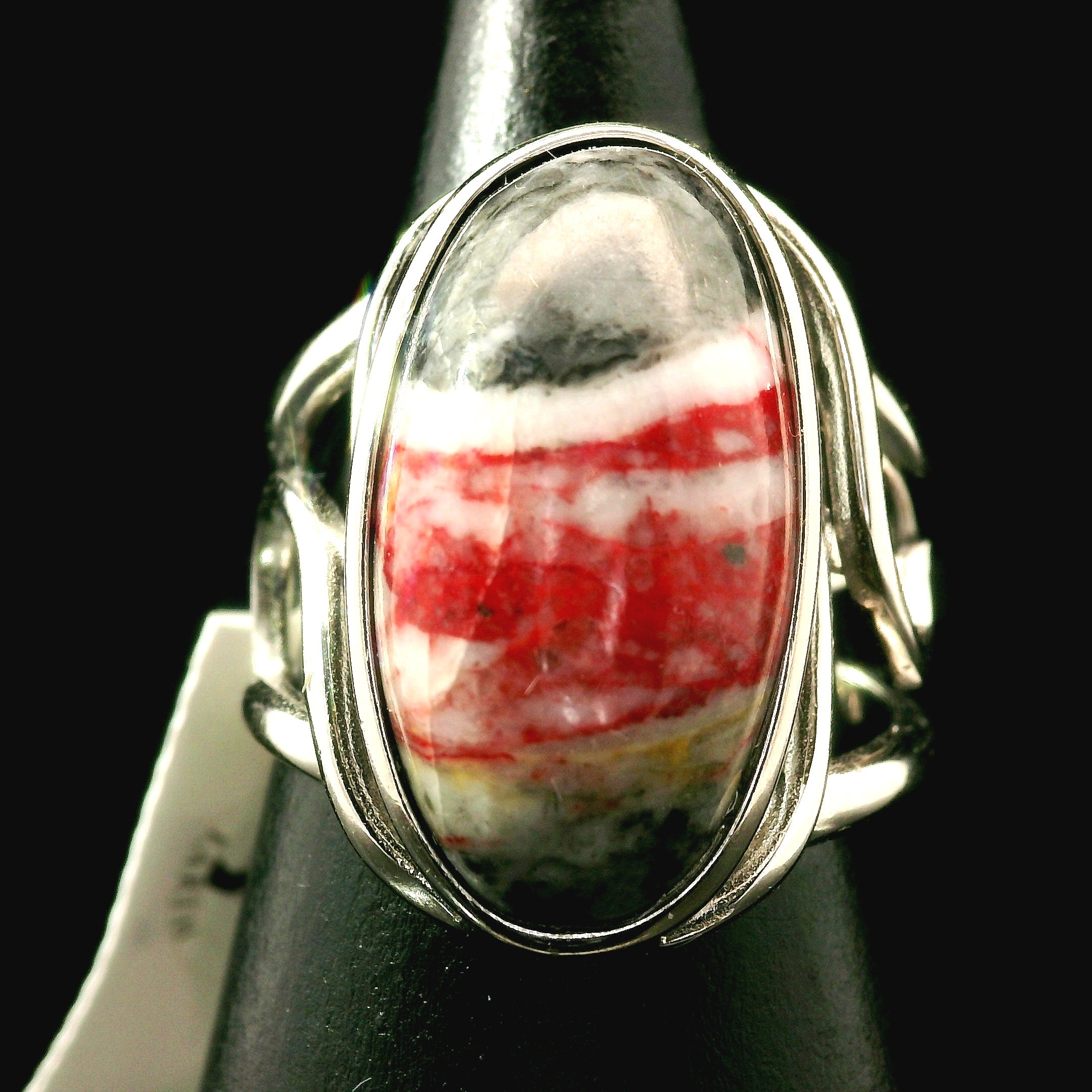Cinnabar Cuff Ring .925 Sterling Silver for Creativity, Empowerment and Transformation