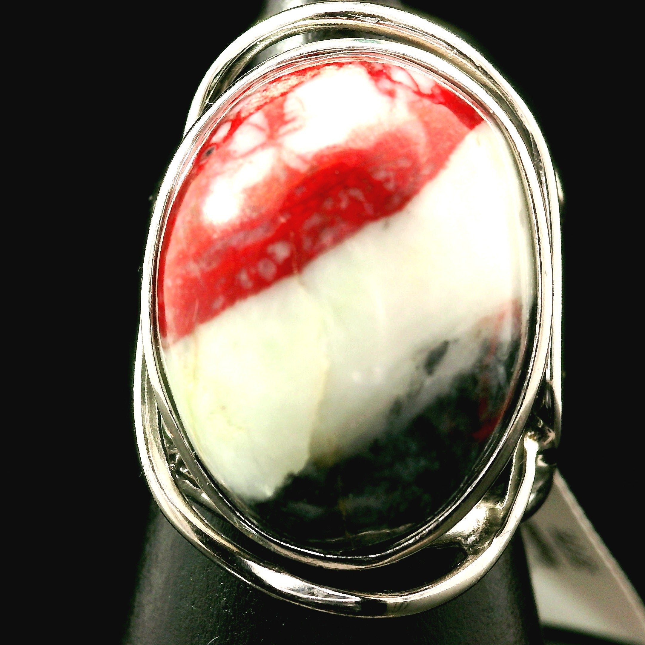 Cinnabar Cuff Ring .925 Sterling Silver for Creativity, Empowerment and Transformation