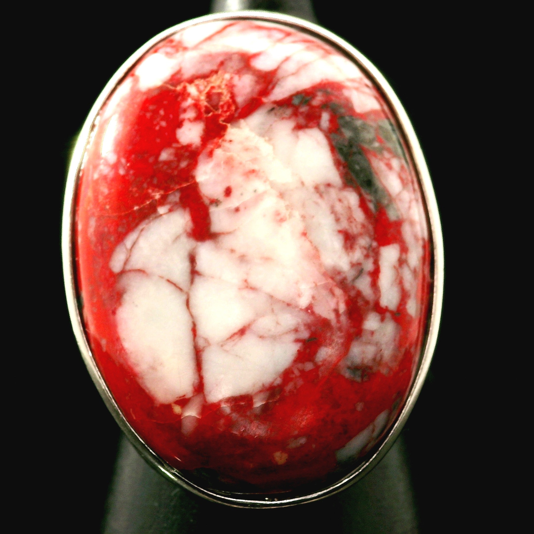 Cinnabar Cuff Ring .925 Sterling Silver for Creativity, Empowerment and Transformation