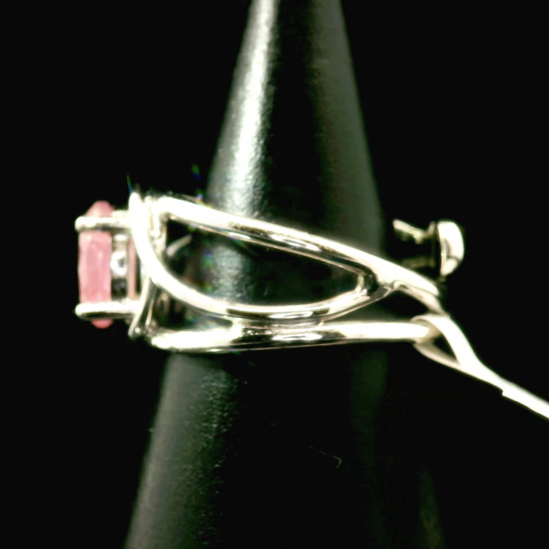 Faceted Cobalto Calcite Cuff Ring .925 Silver for Compassion, Emotional Healing, Harmony and Forgiveness