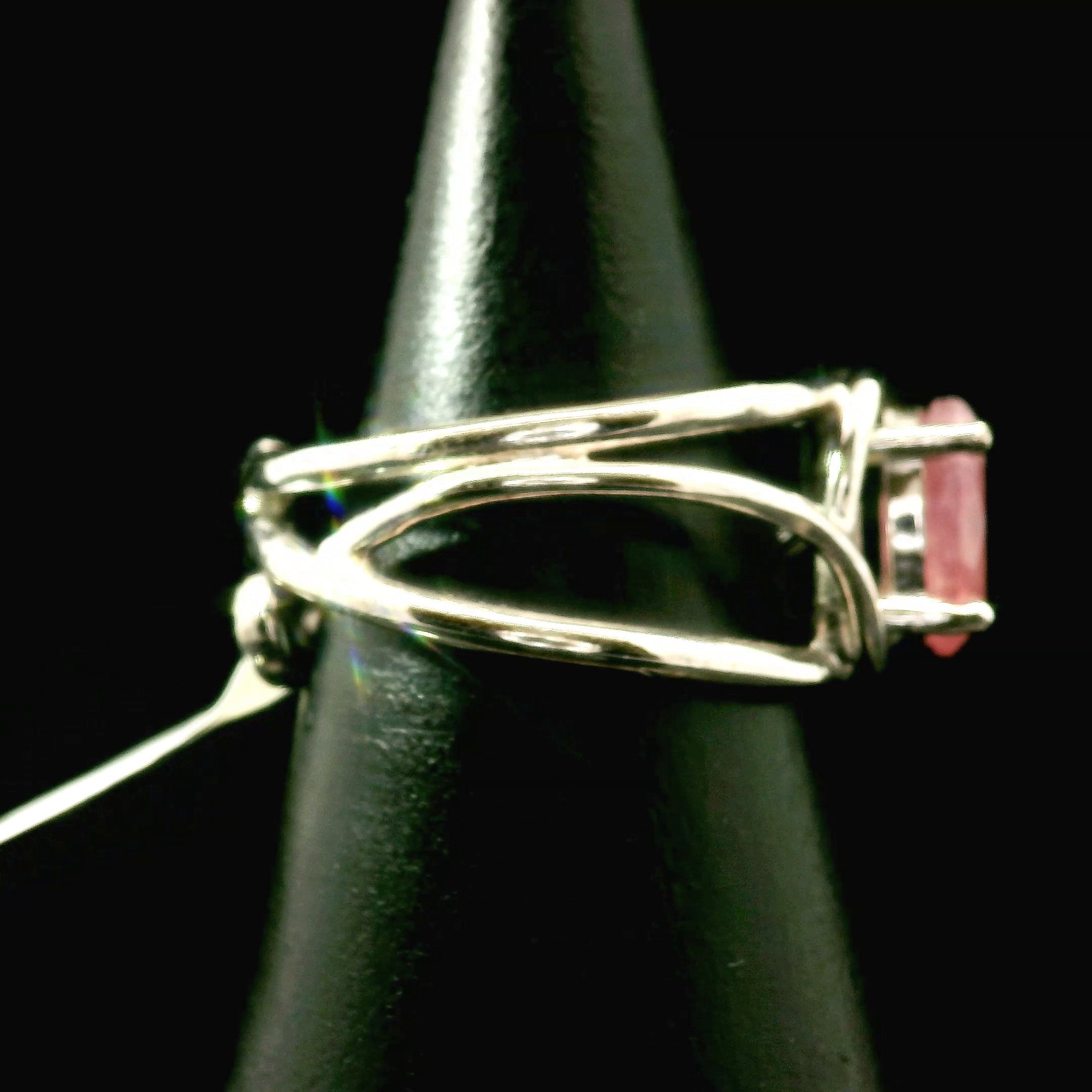 Faceted Cobalto Calcite Cuff Ring .925 Silver for Compassion, Emotional Healing, Harmony and Forgiveness