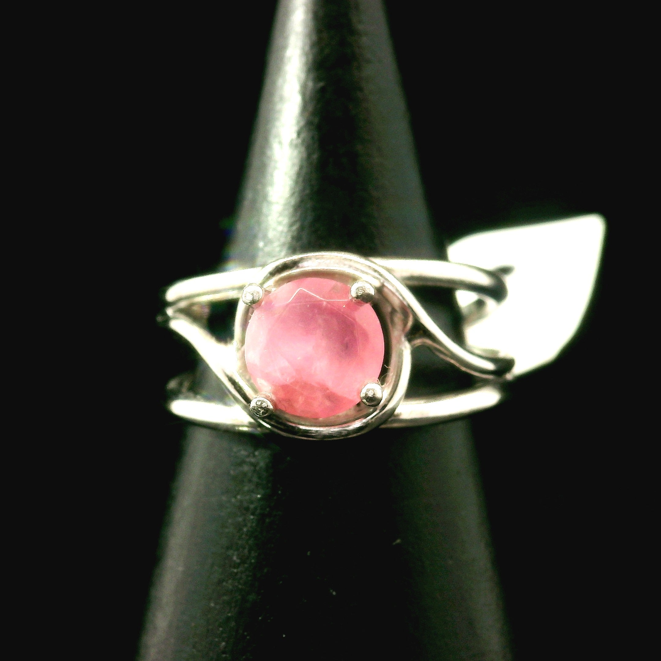 Faceted Cobalto Calcite Cuff Ring .925 Silver for Compassion, Emotional Healing, Harmony and Forgiveness