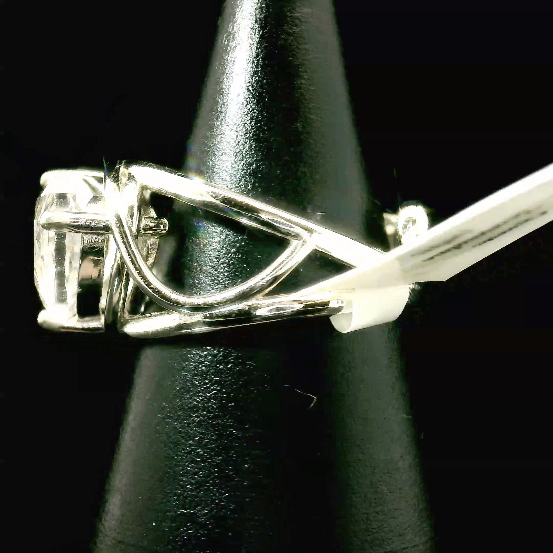 Clear Quartz and Pink Tourmaline Heart Cuff Ring .925 Silver for Healing, Intention Setting and Manifesting your Desires