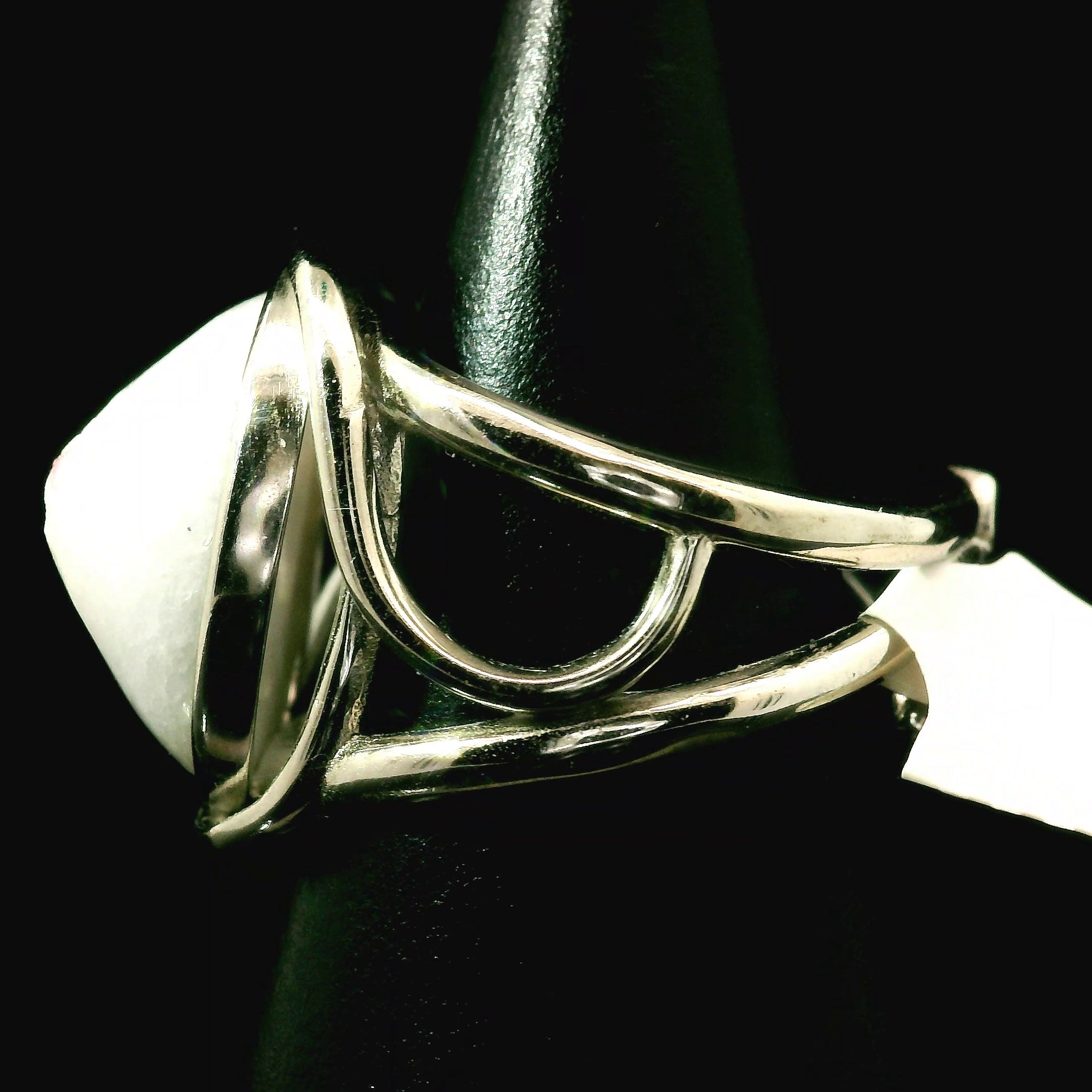 Pink Spinel on Matrix Cuff Ring .925 Silver for Emotional Healing, Love, Loyalty & Motivation